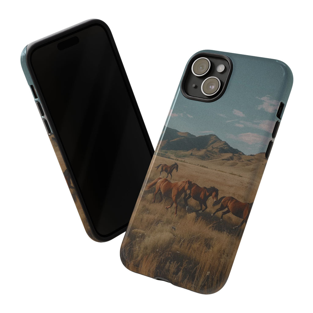 Wild Mustang – Durable Protective iPhone Case with Scenic Desert Horse Design
