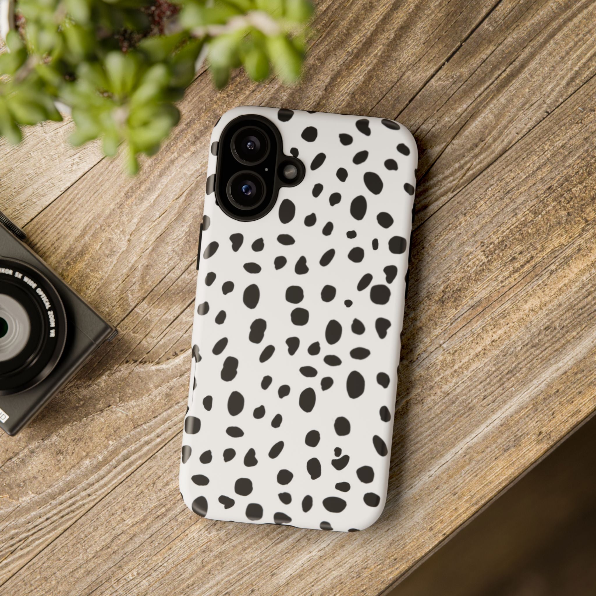 Dalmatian Spot Tough Phone Case — Black & White Protective Cover