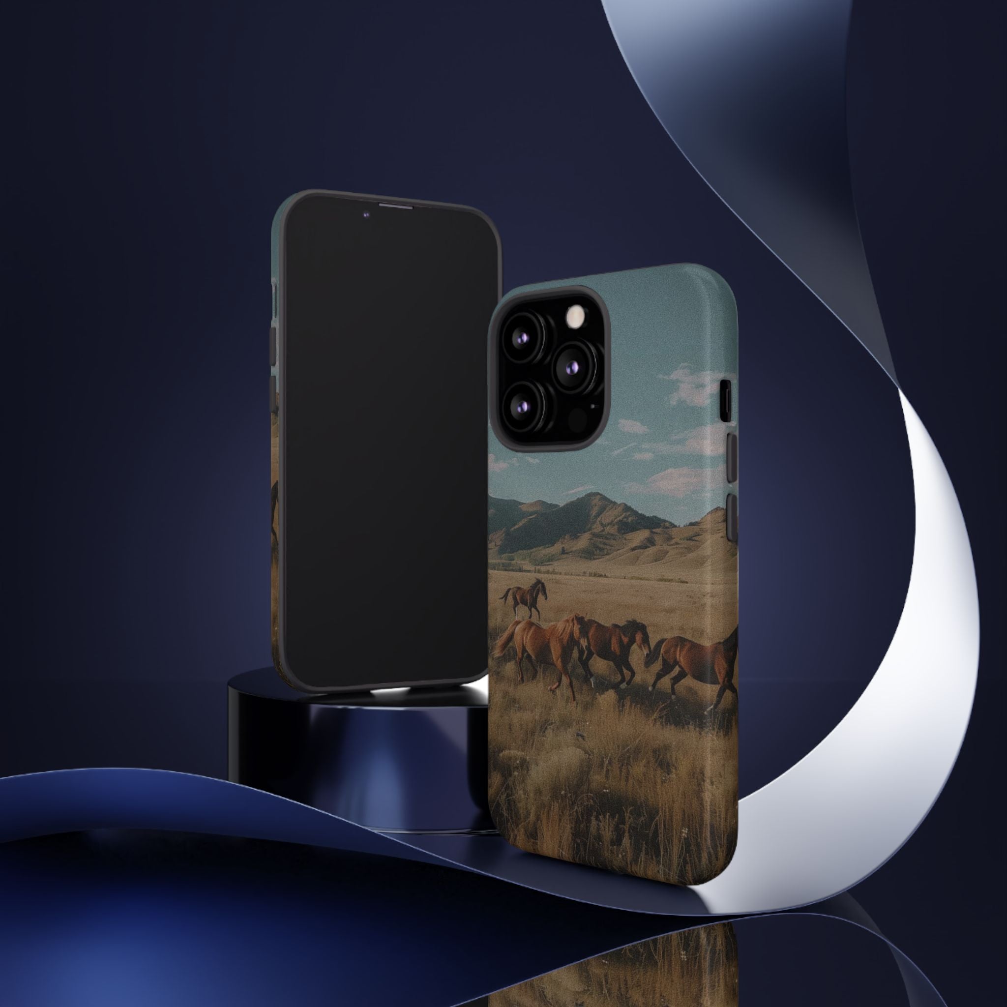 Wild Mustang – Durable Protective iPhone Case with Scenic Desert Horse Design