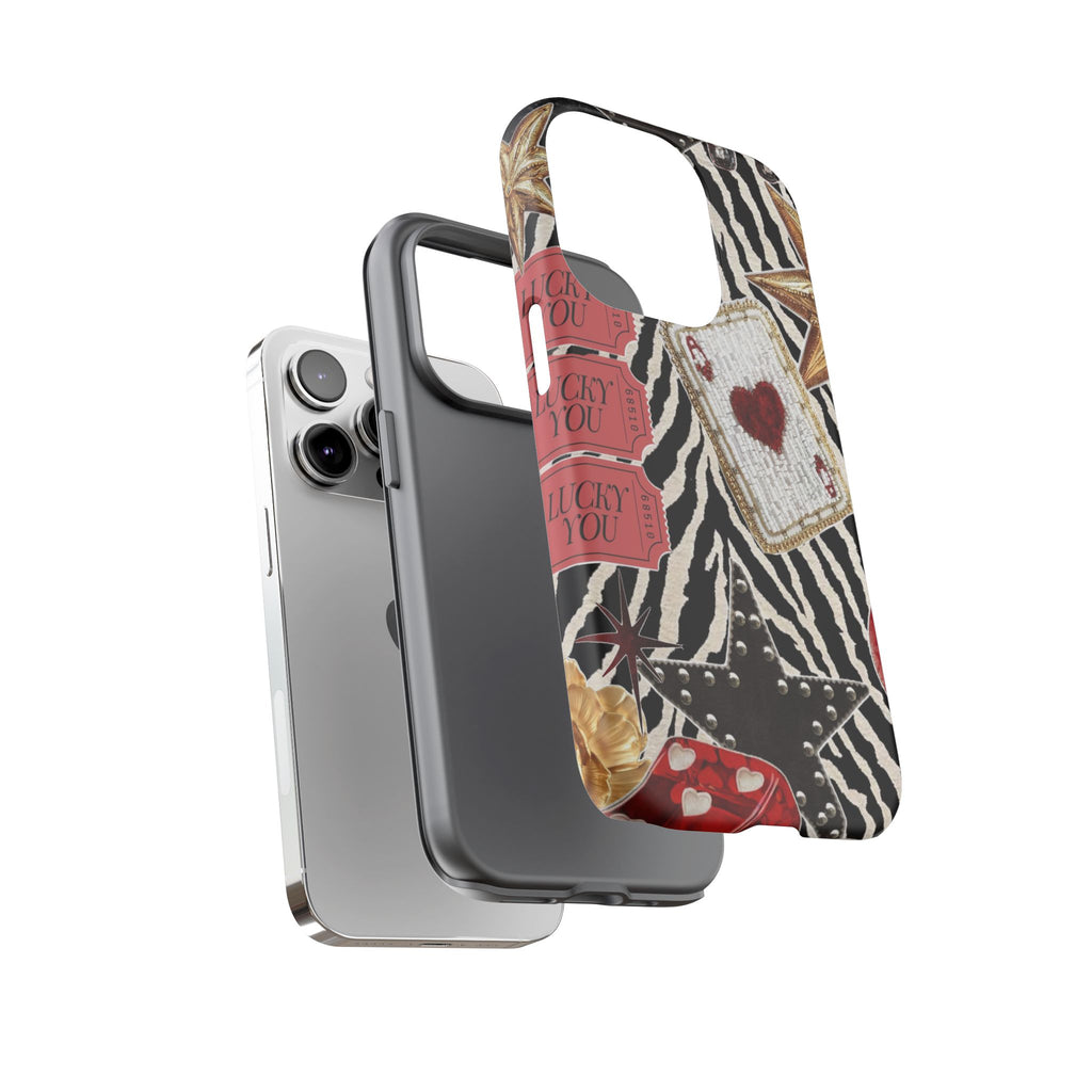 Retro Vegas Zebra Print- Durable Phone Case