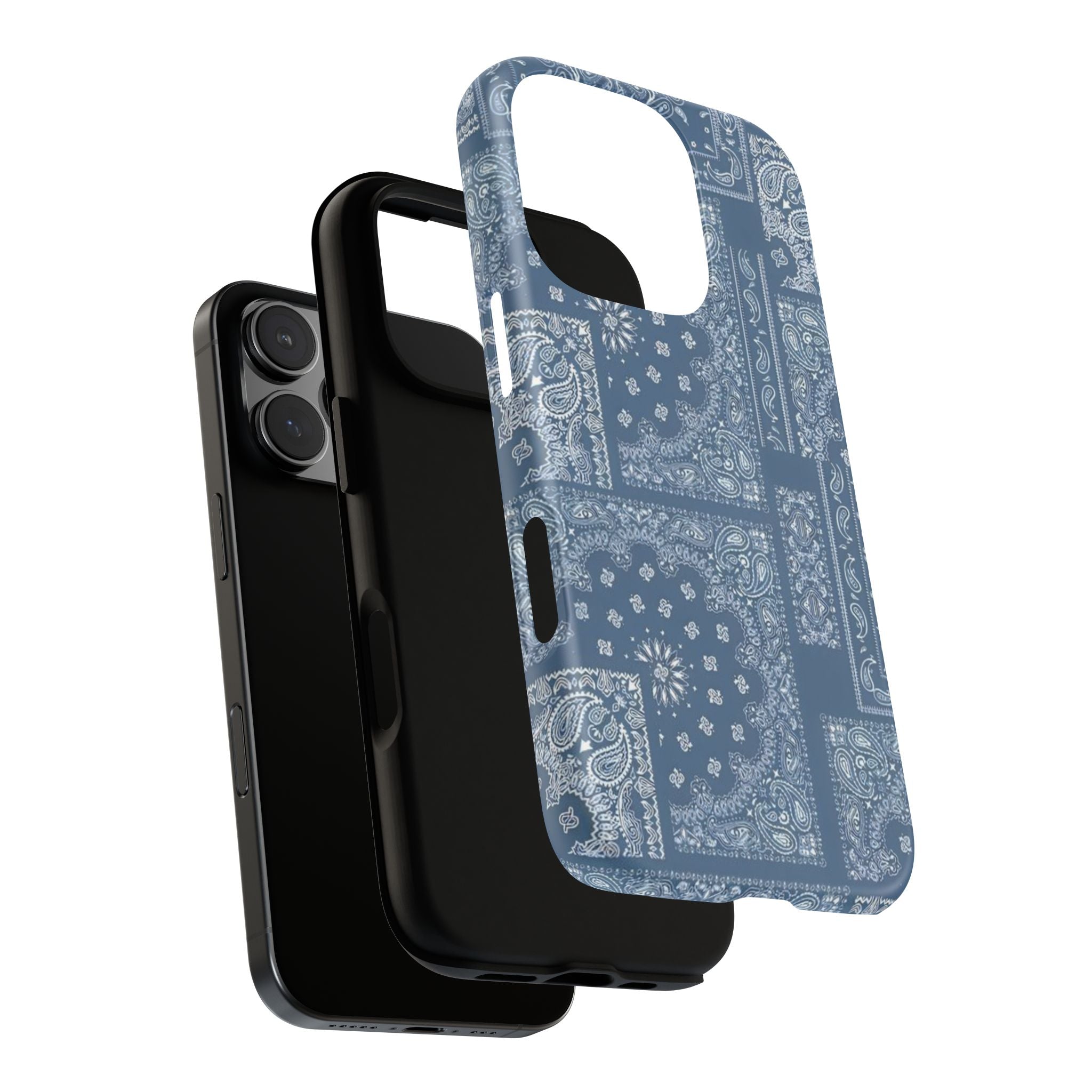 Blue Bandana Tough Phone Case — Rugged Protective iPhone Cover