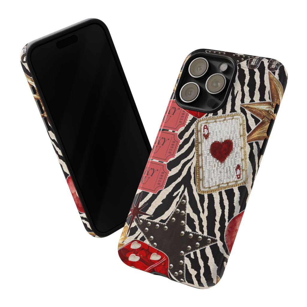 Retro Vegas Zebra Print- Durable Phone Case