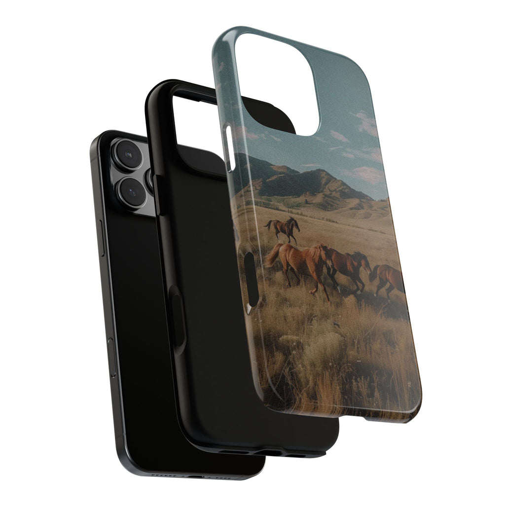 Wild Mustang – Durable Protective iPhone Case with Scenic Desert Horse Design