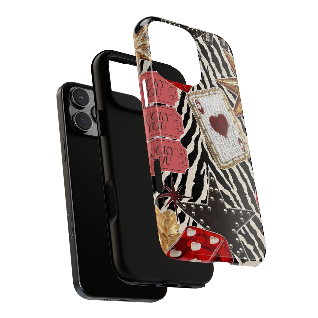 Retro Vegas Zebra Print- Durable Phone Case