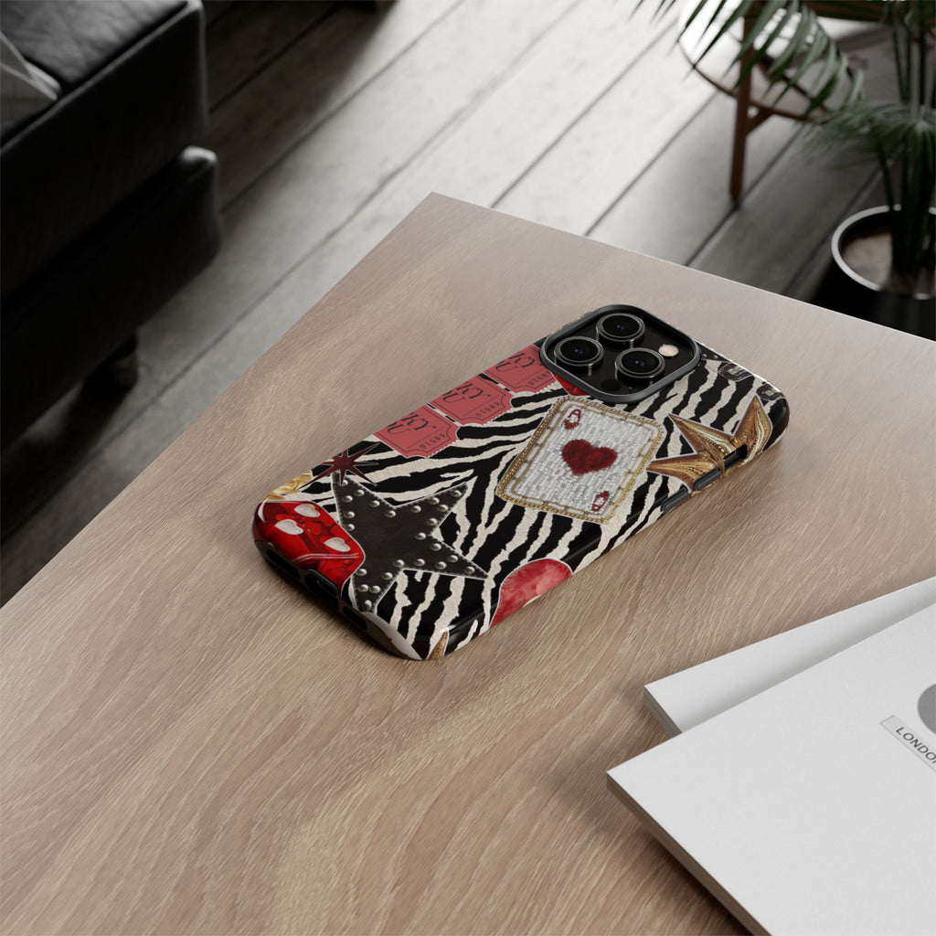 Retro Vegas Zebra Print- Durable Phone Case