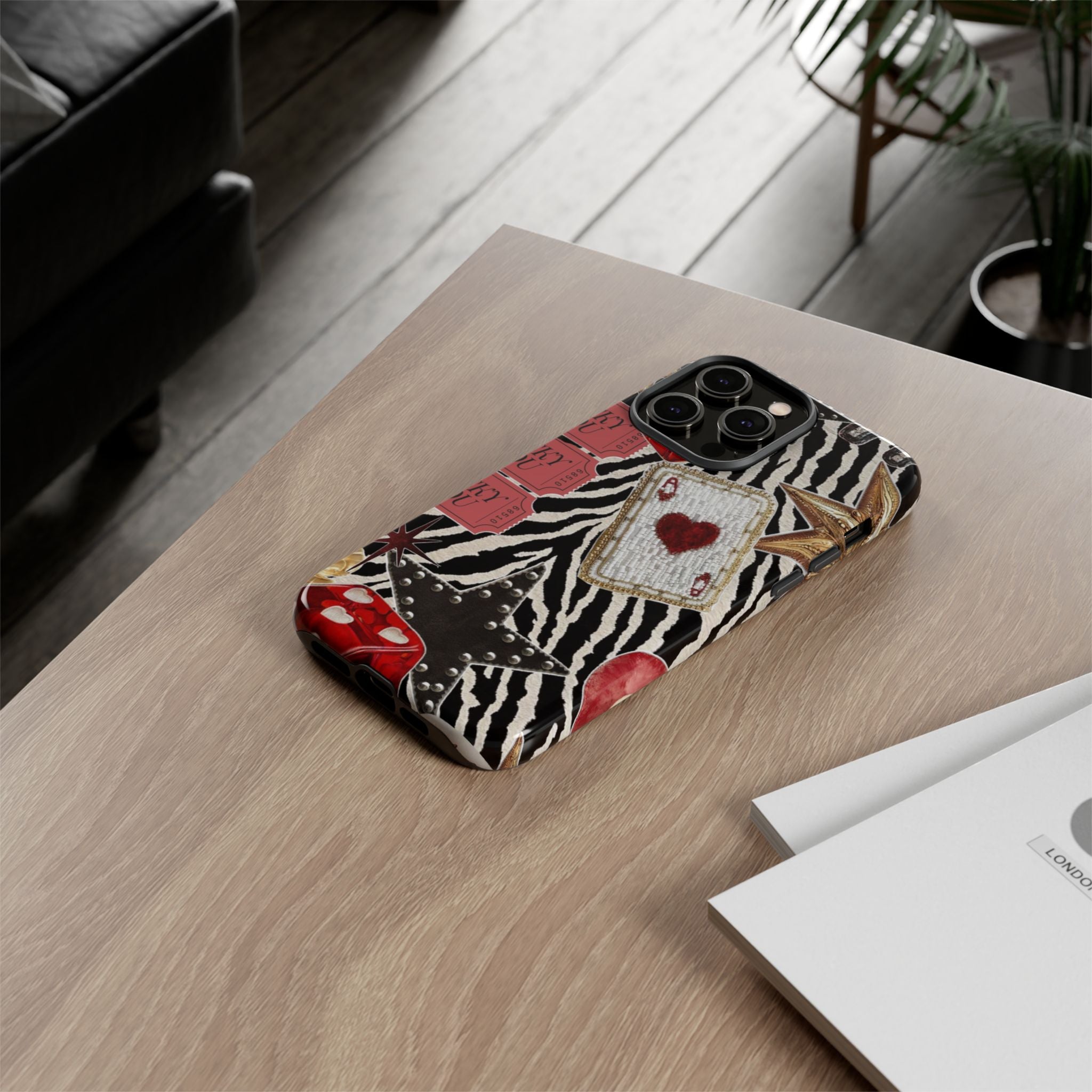 Retro Vegas Zebra Print- Durable Phone Case