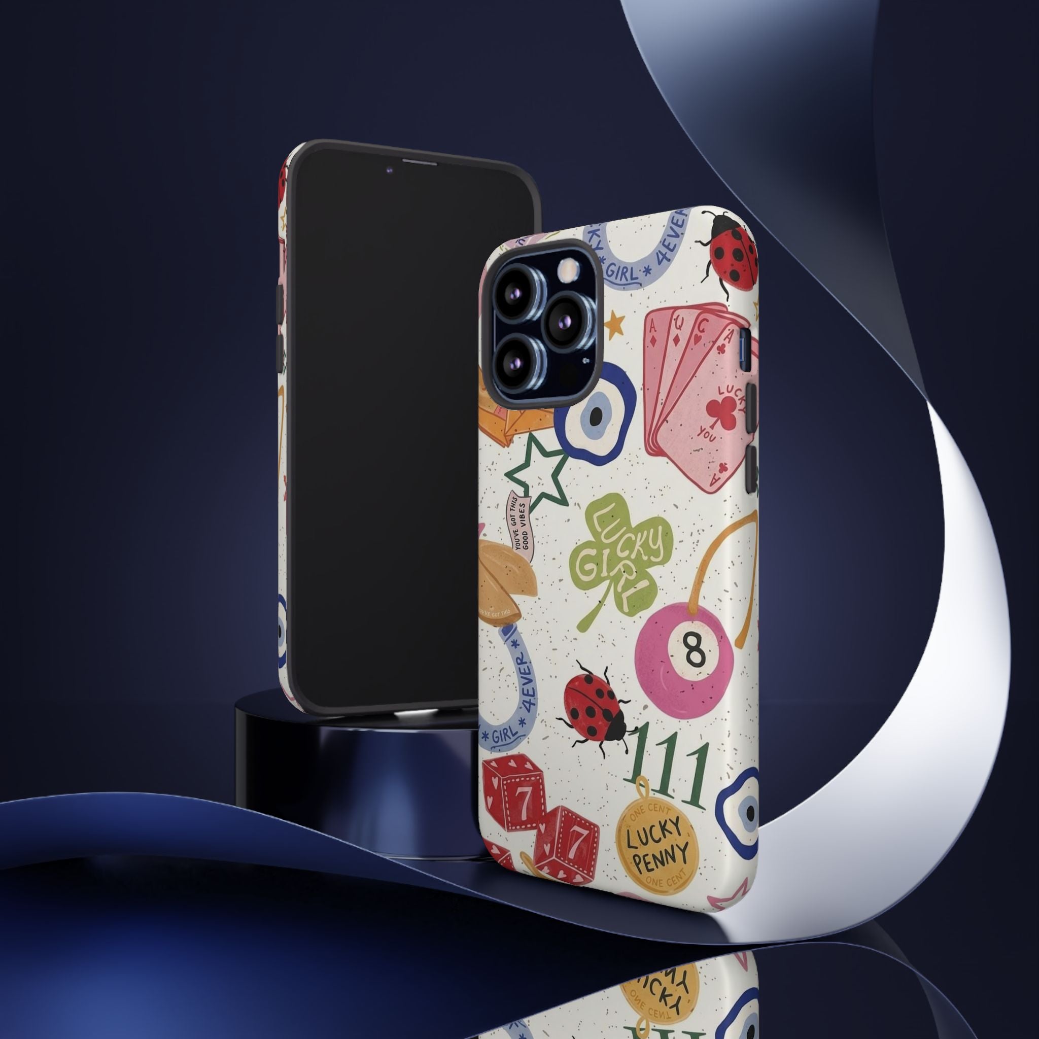 Lucky Charm Phone Case — 'Lucky Girl' Sticker Collage Design