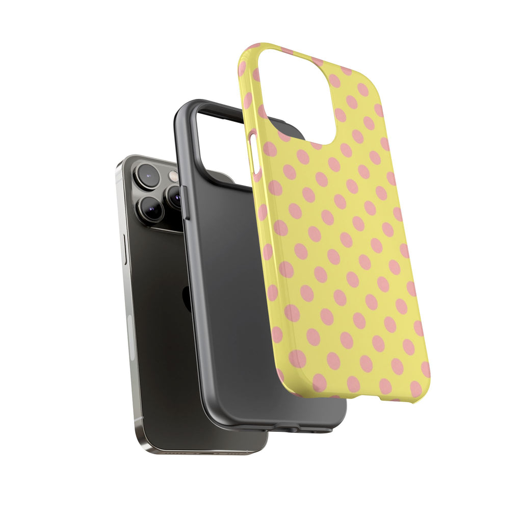 Yellow Polka Dot Phone Case — Cute Pink Dot Tough Case