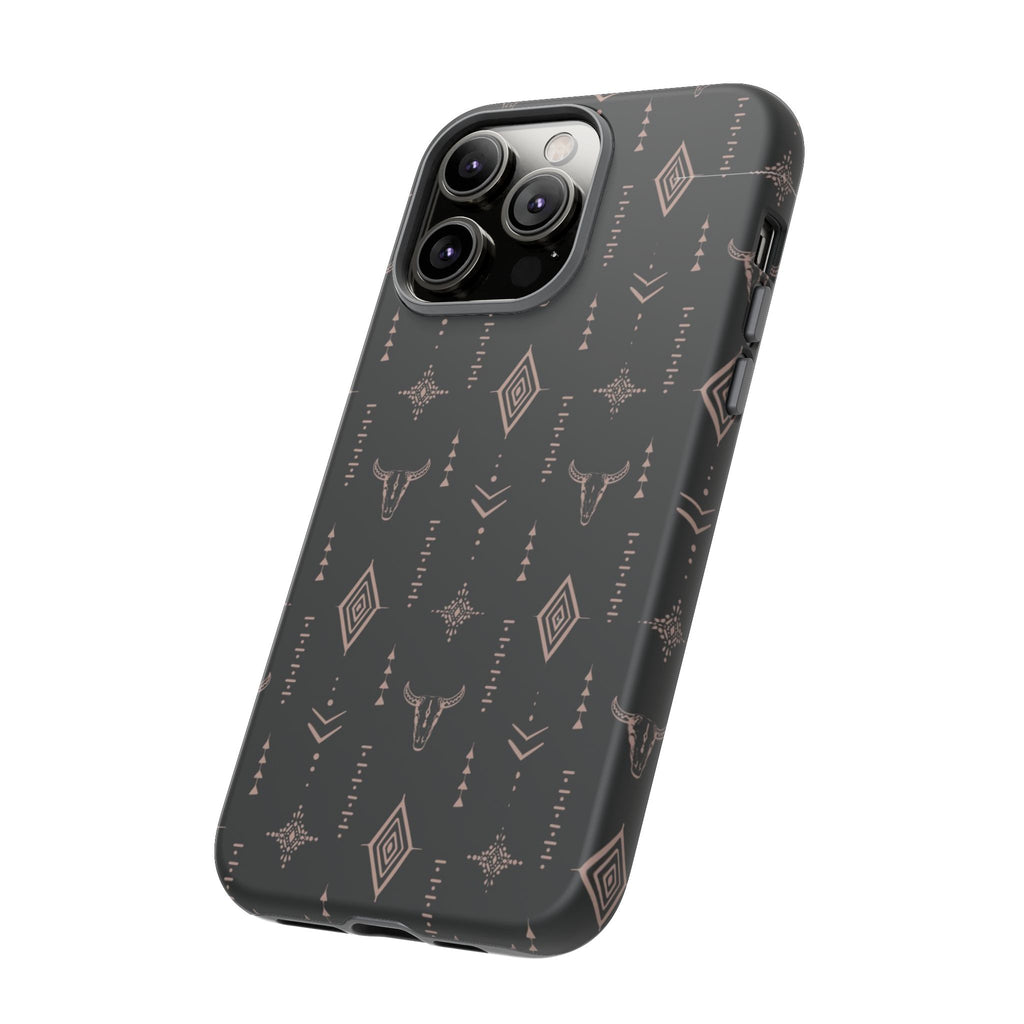 Western Diamond Bull Tough Phone Case — Protective Southwestern Pattern