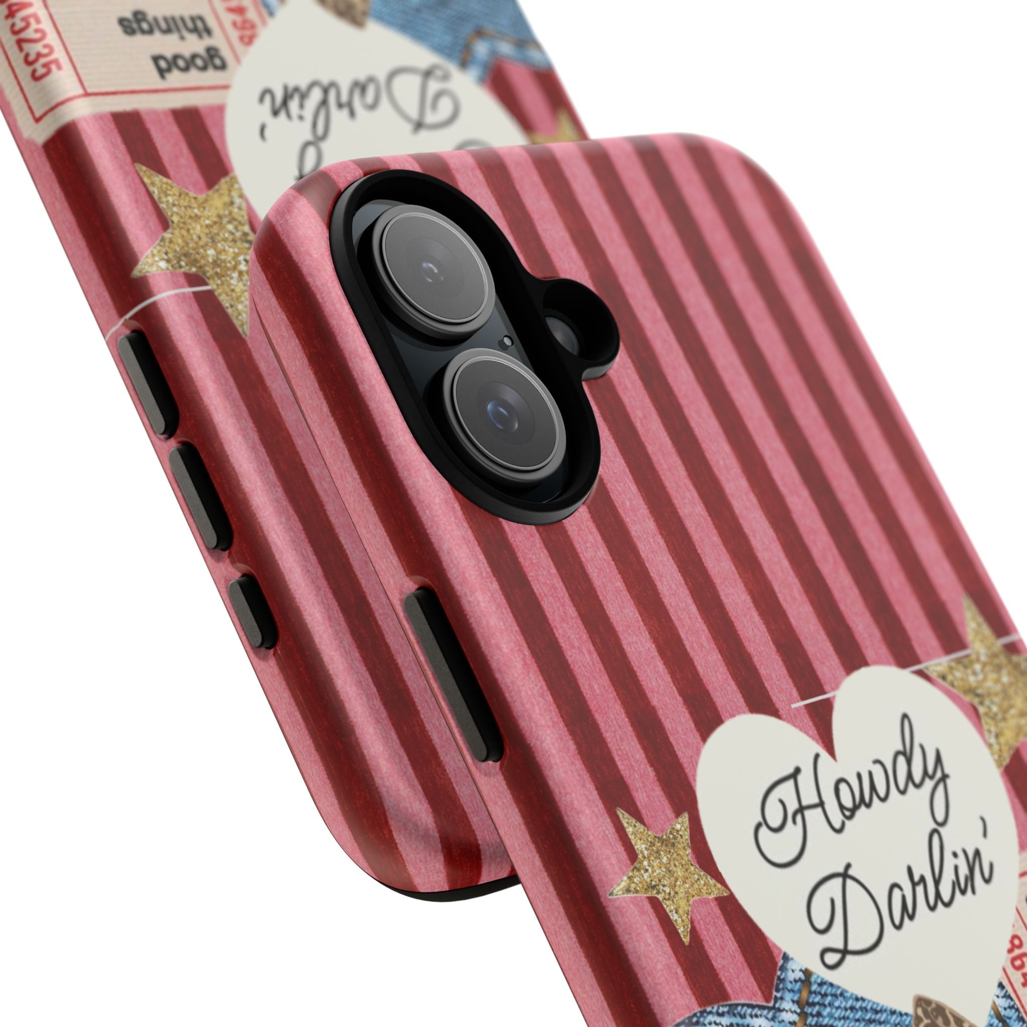 Howdy Darlin' Case — Denim Heart & Vintage Ticket Design