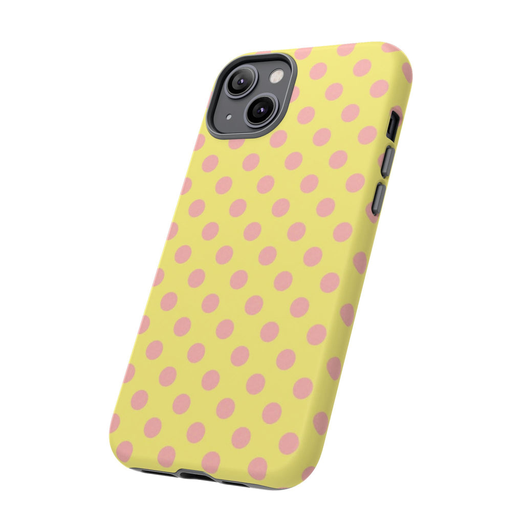 Yellow Polka Dot Phone Case — Cute Pink Dot Tough Case
