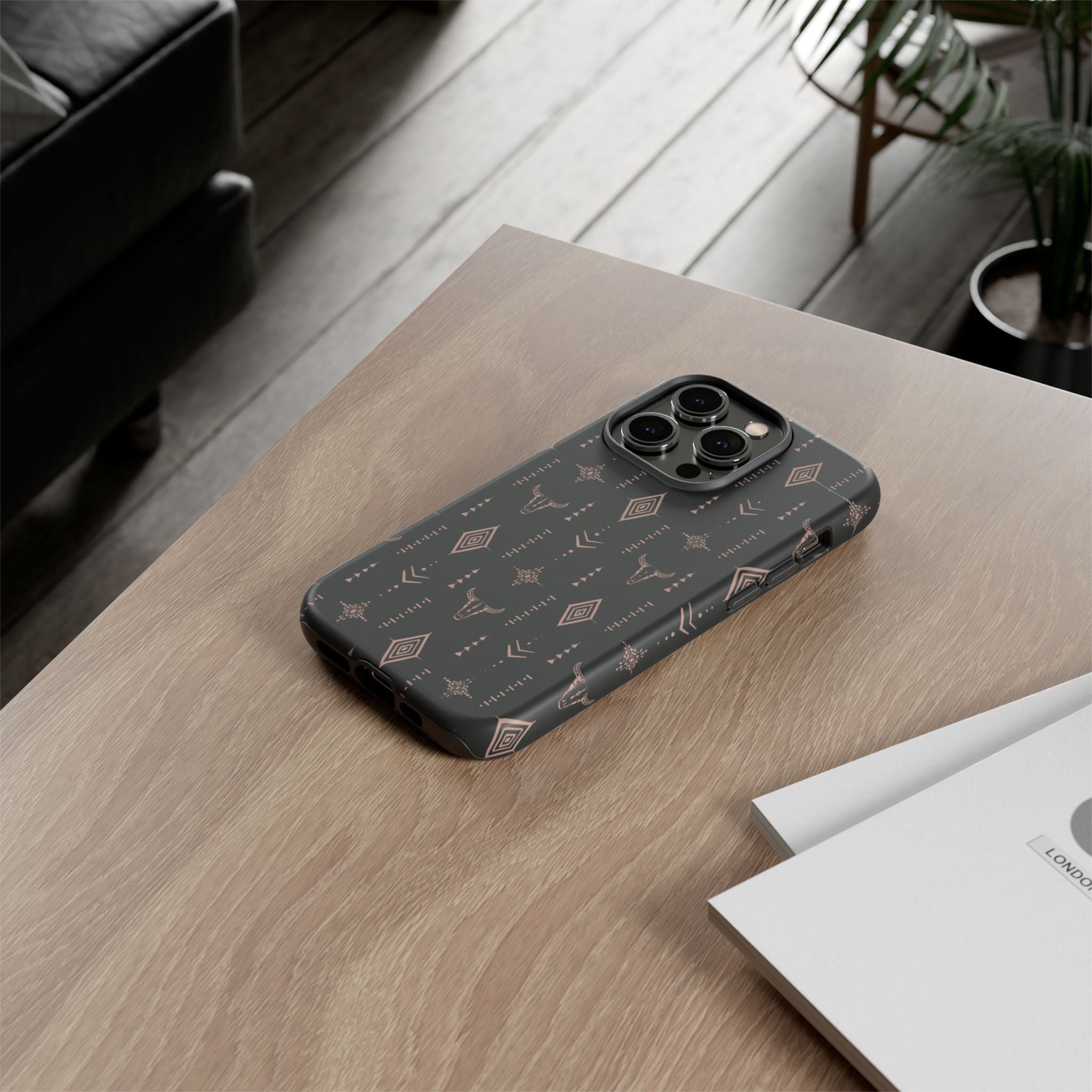 Western Diamond Bull Tough Phone Case — Protective Southwestern Pattern