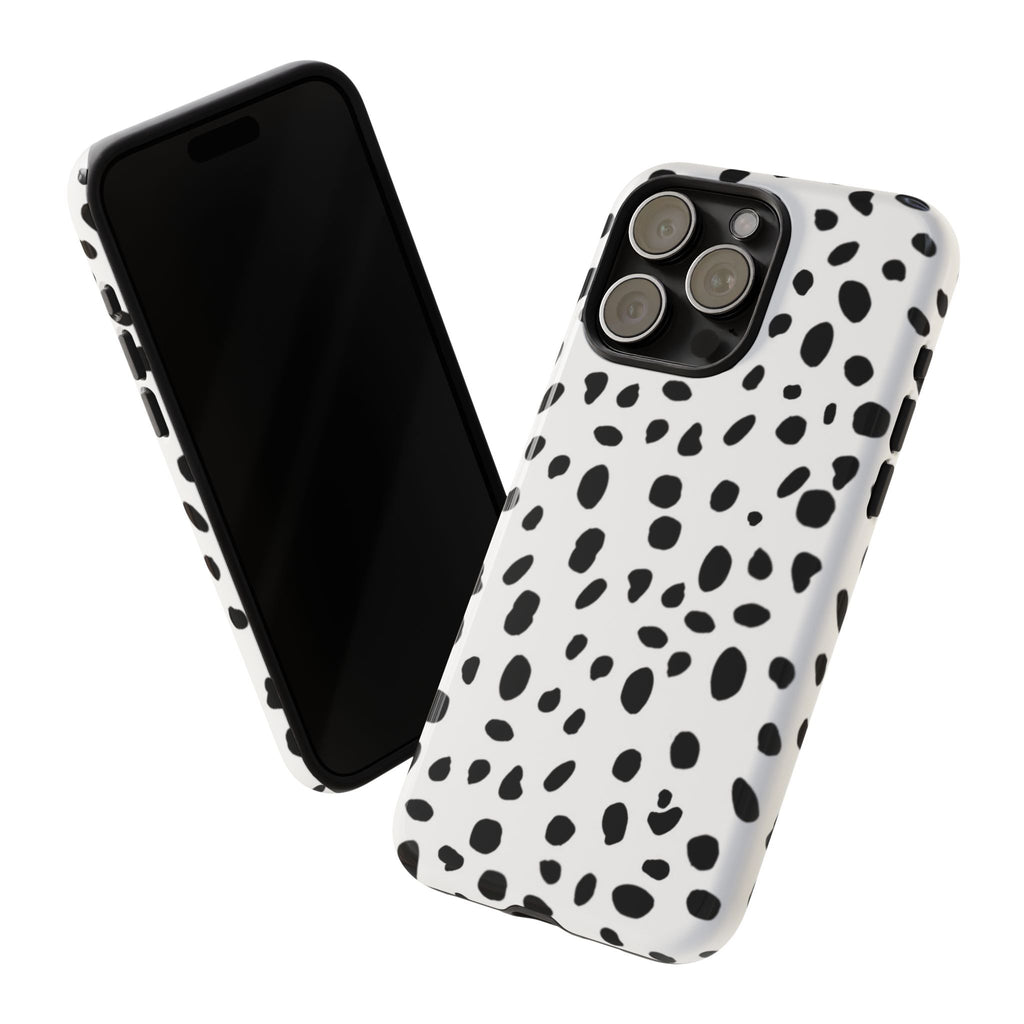 Dalmatian Spot Tough Phone Case — Black & White Protective Cover