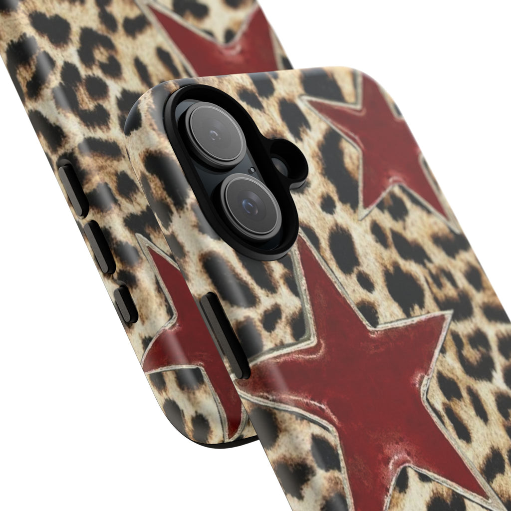 Ruby Leopard Star – Red Stars on Animal Print