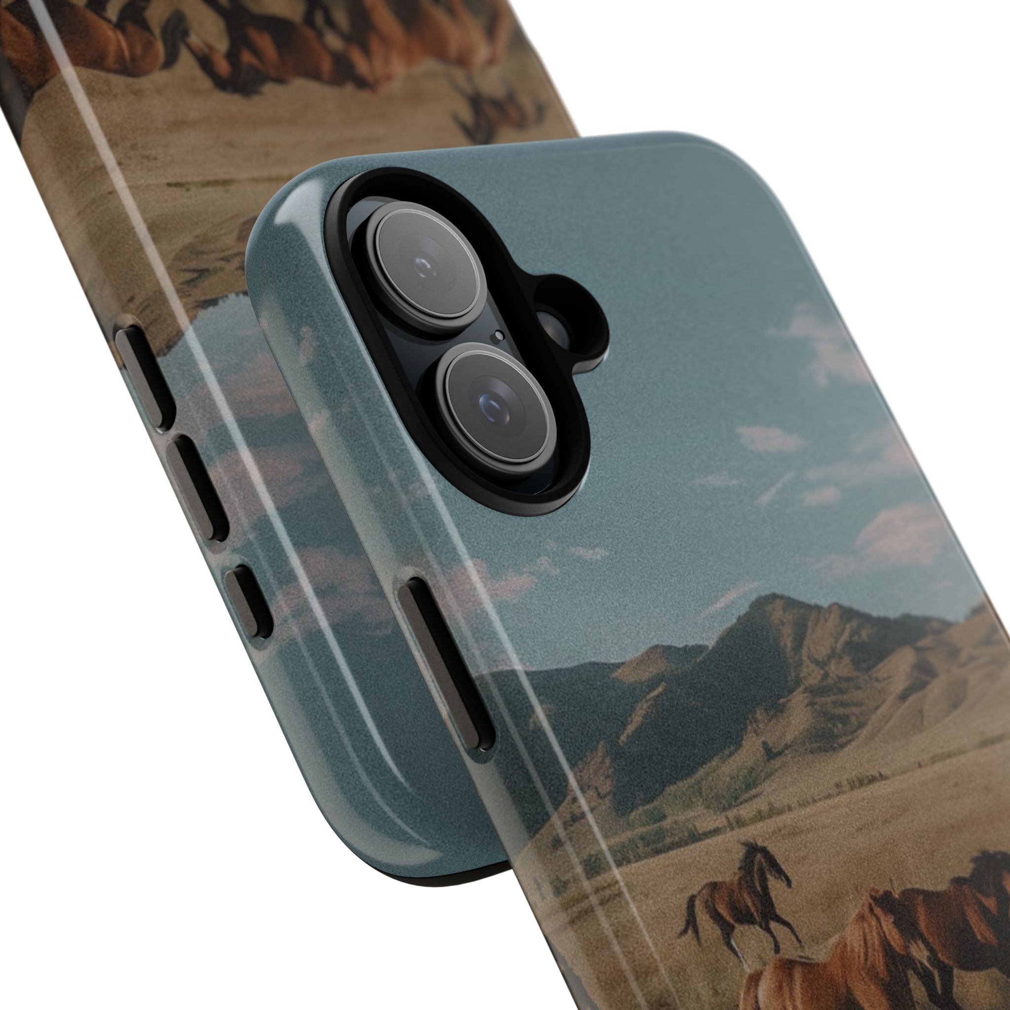 Wild Mustang – Durable Protective iPhone Case with Scenic Desert Horse Design