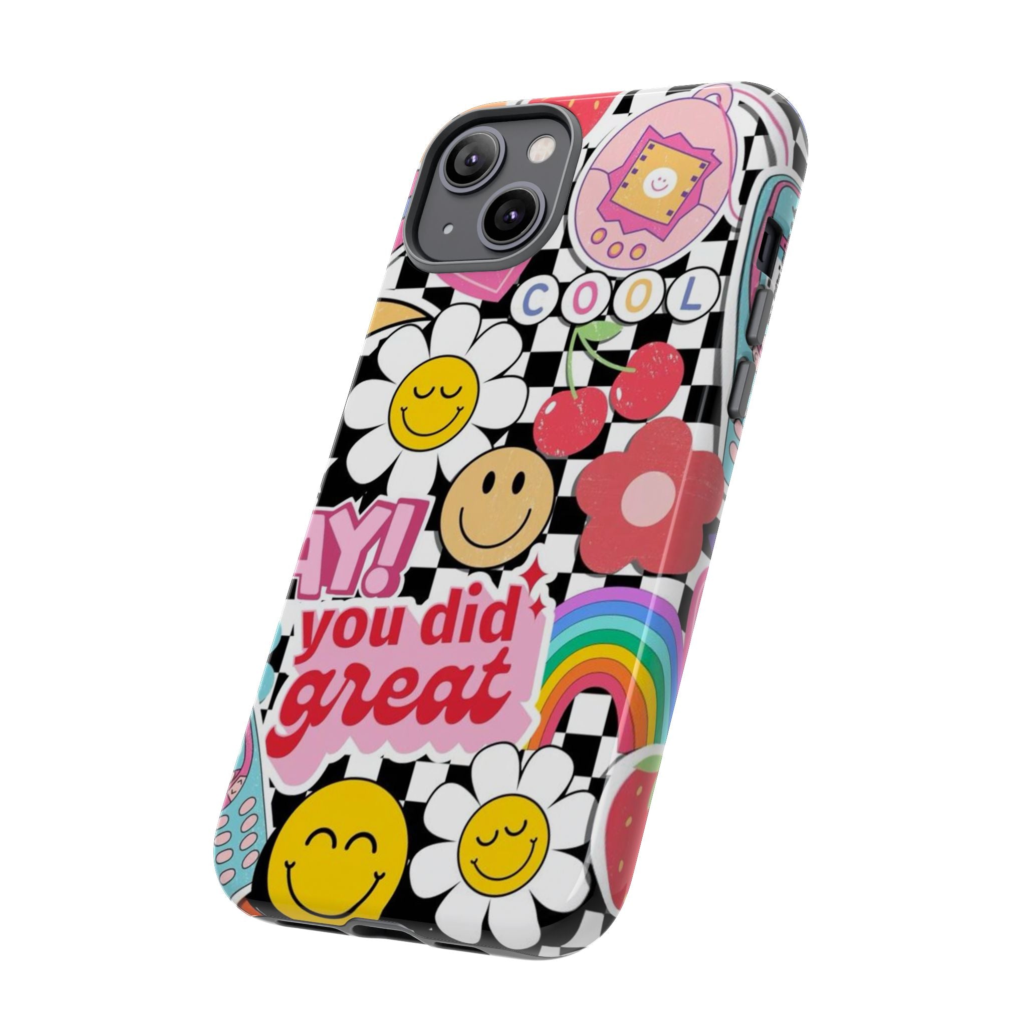 Retro Kawaii Sticker Collage, "You Did Great" Motivational Design