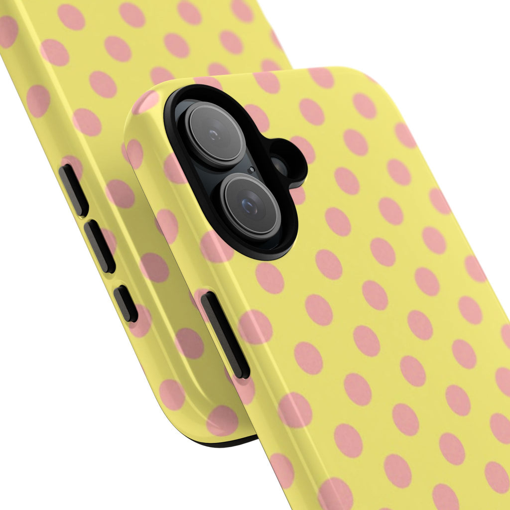 Yellow Polka Dot Phone Case — Cute Pink Dot Tough Case
