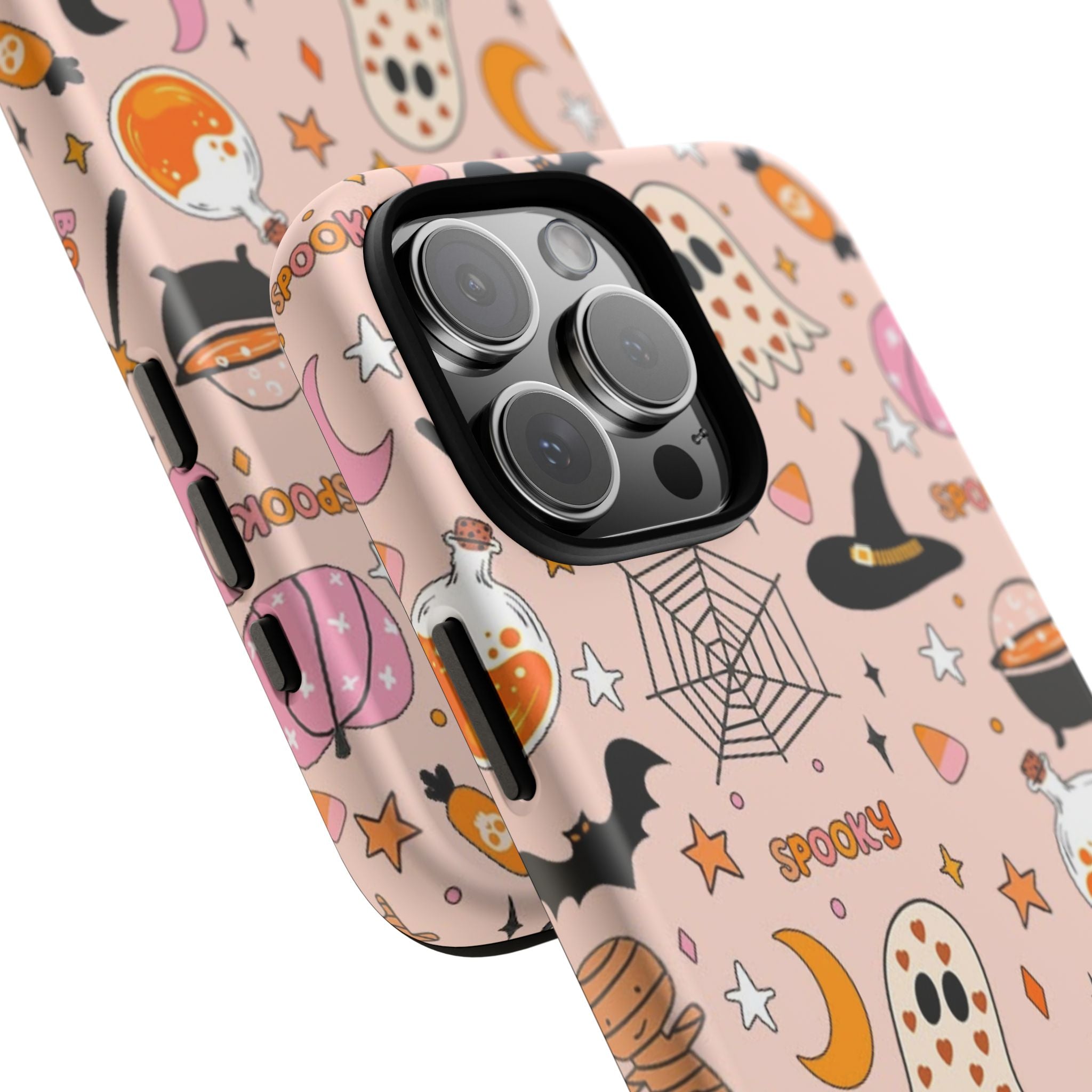 Spooky Halloween — Pink Ghosts, Witches, Candy & "Boo to You" Design