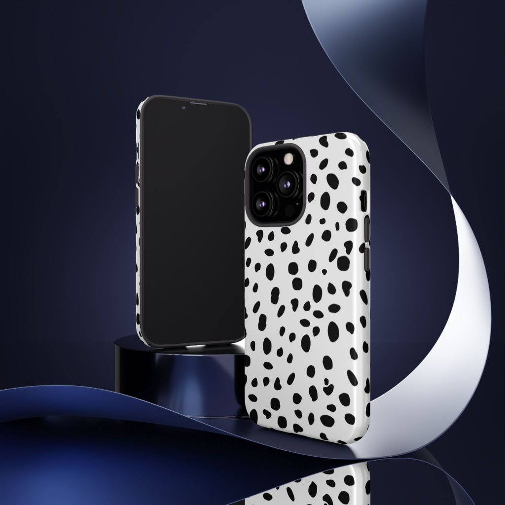 Dalmatian Spot Tough Phone Case — Black & White Protective Cover