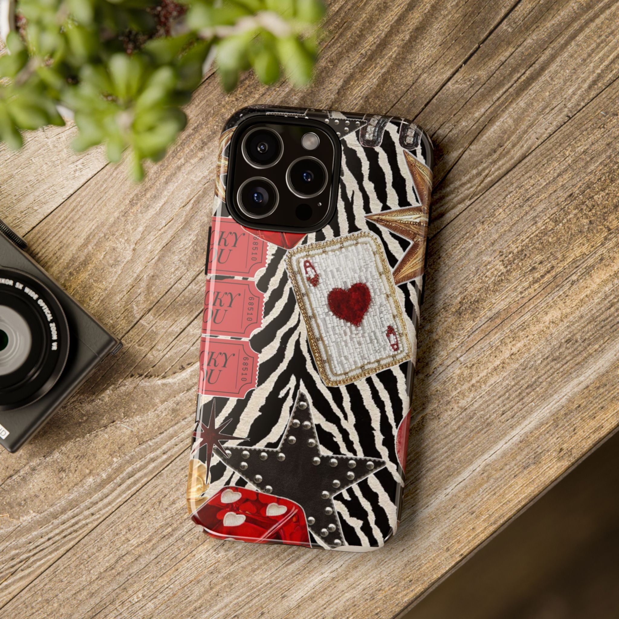 Retro Vegas Zebra Print- Durable Phone Case