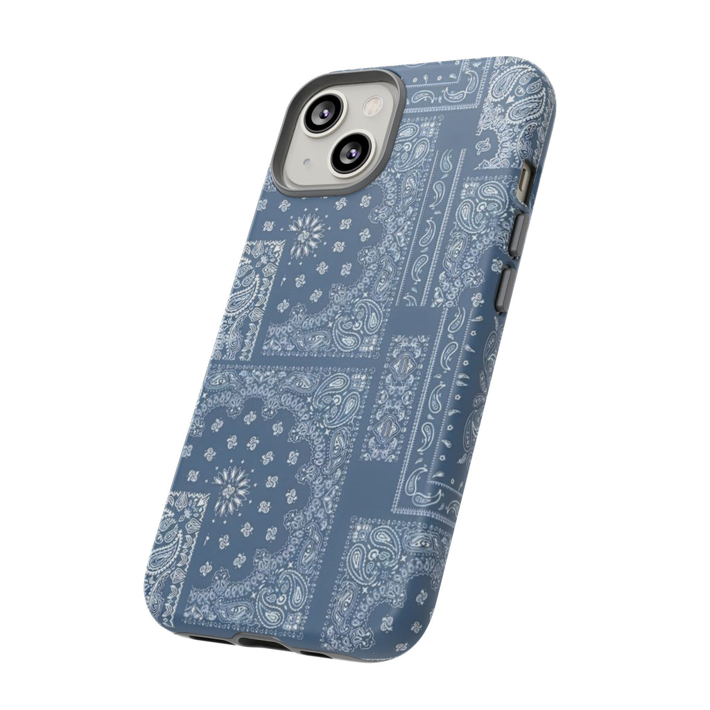 Blue Bandana Tough Phone Case — Rugged Protective iPhone Cover