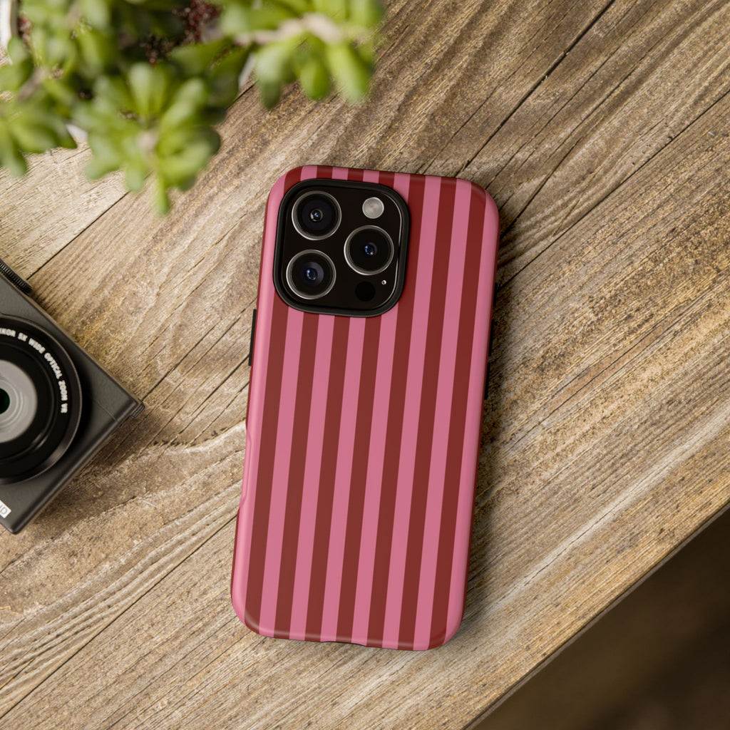 Ruby Red Stripes Case | Tough Phone Case