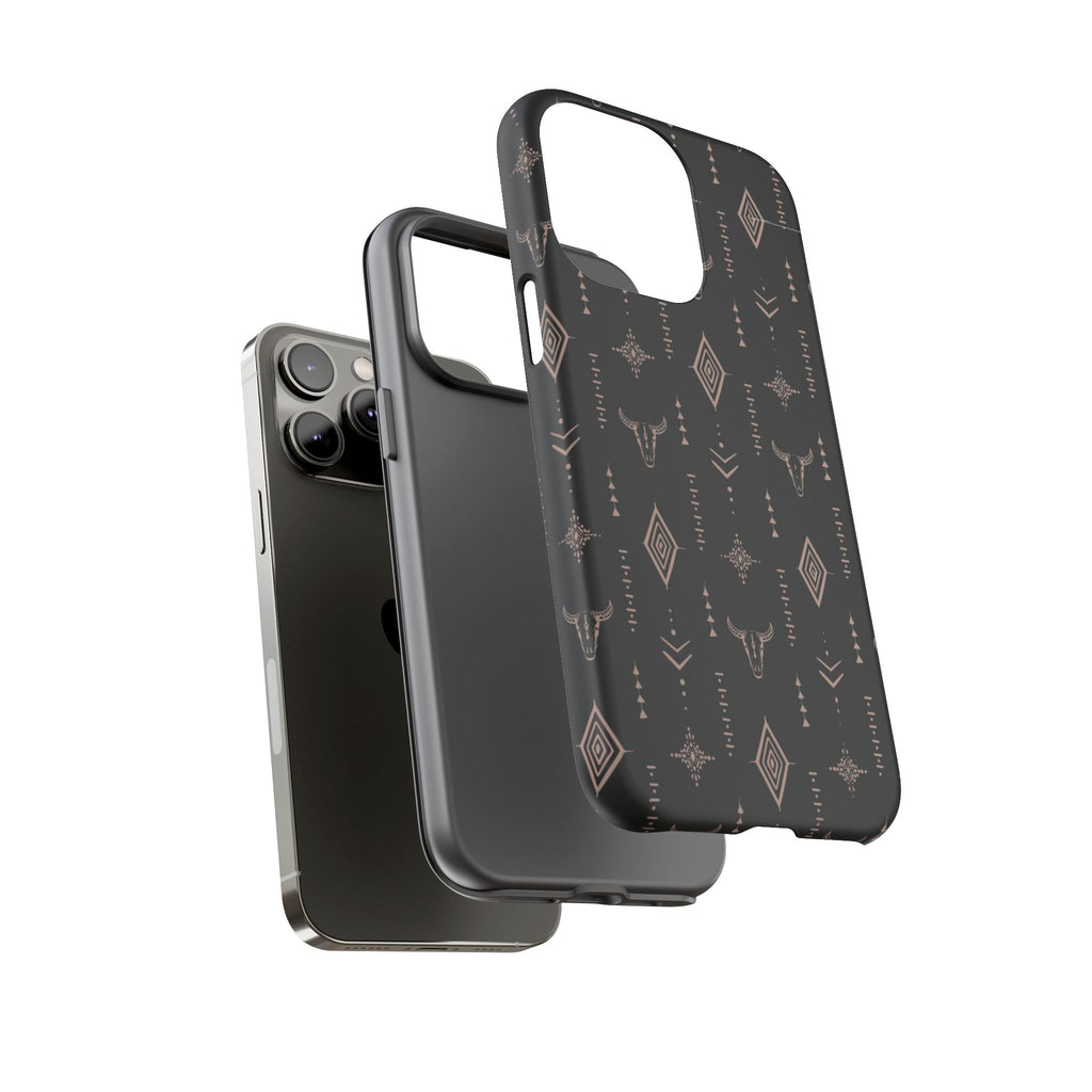 Western Diamond Bull Tough Phone Case — Protective Southwestern Pattern