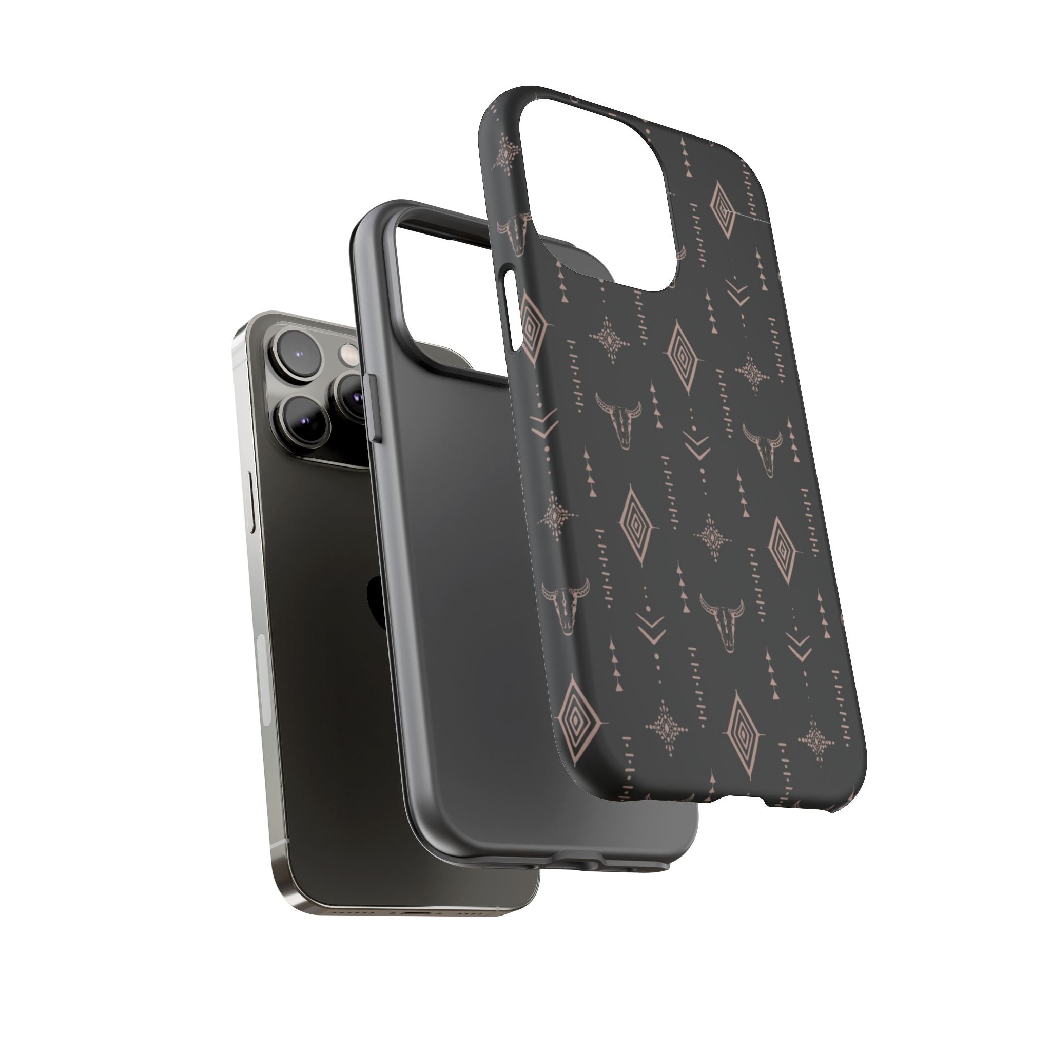 Western Diamond Bull Tough Phone Case — Protective Southwestern Pattern