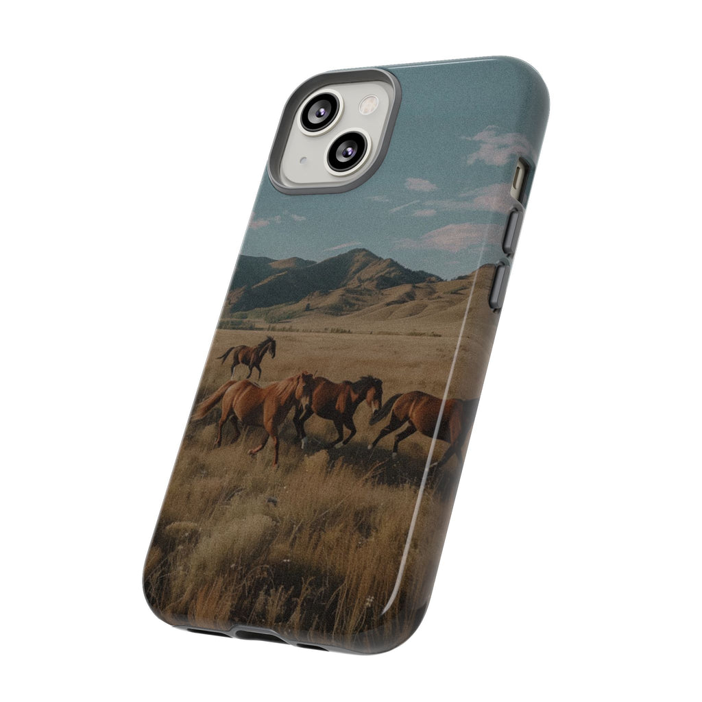 Wild Mustang – Durable Protective iPhone Case with Scenic Desert Horse Design
