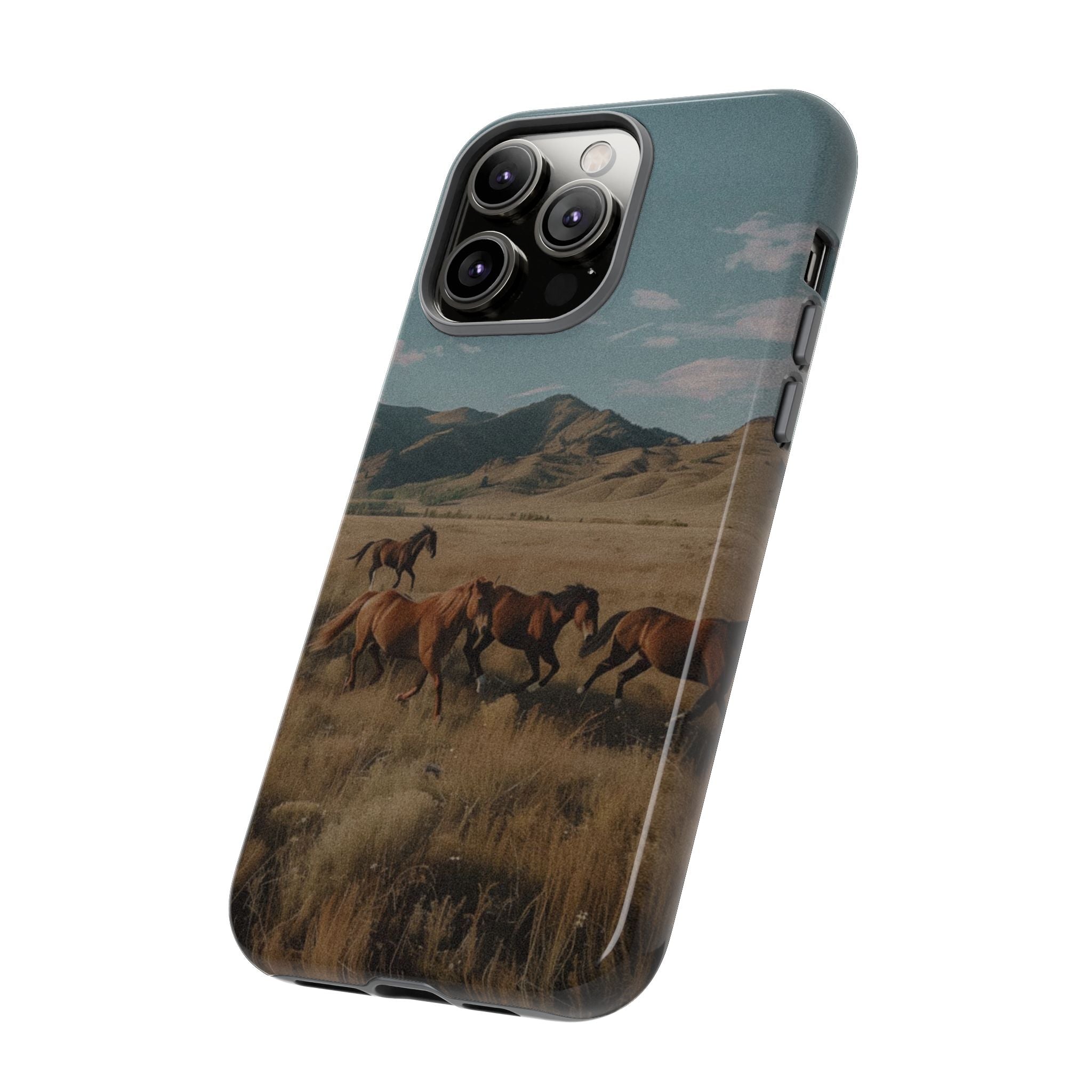 Wild Mustang – Durable Protective iPhone Case with Scenic Desert Horse Design
