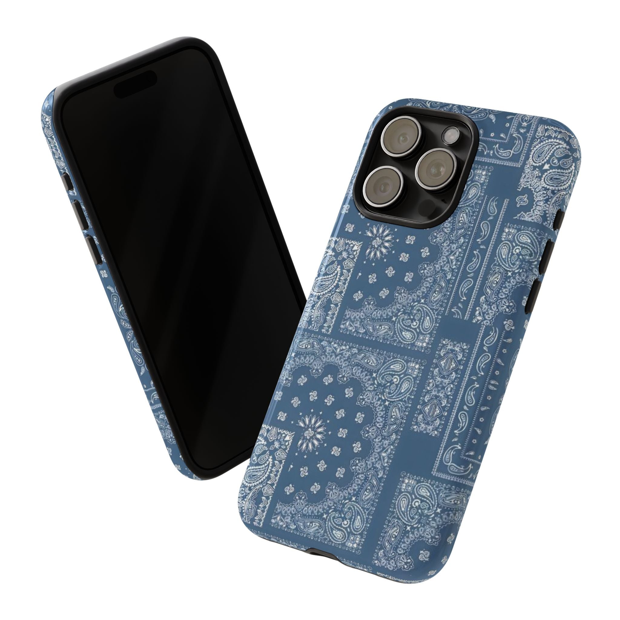 Blue Bandana Tough Phone Case — Rugged Protective iPhone Cover