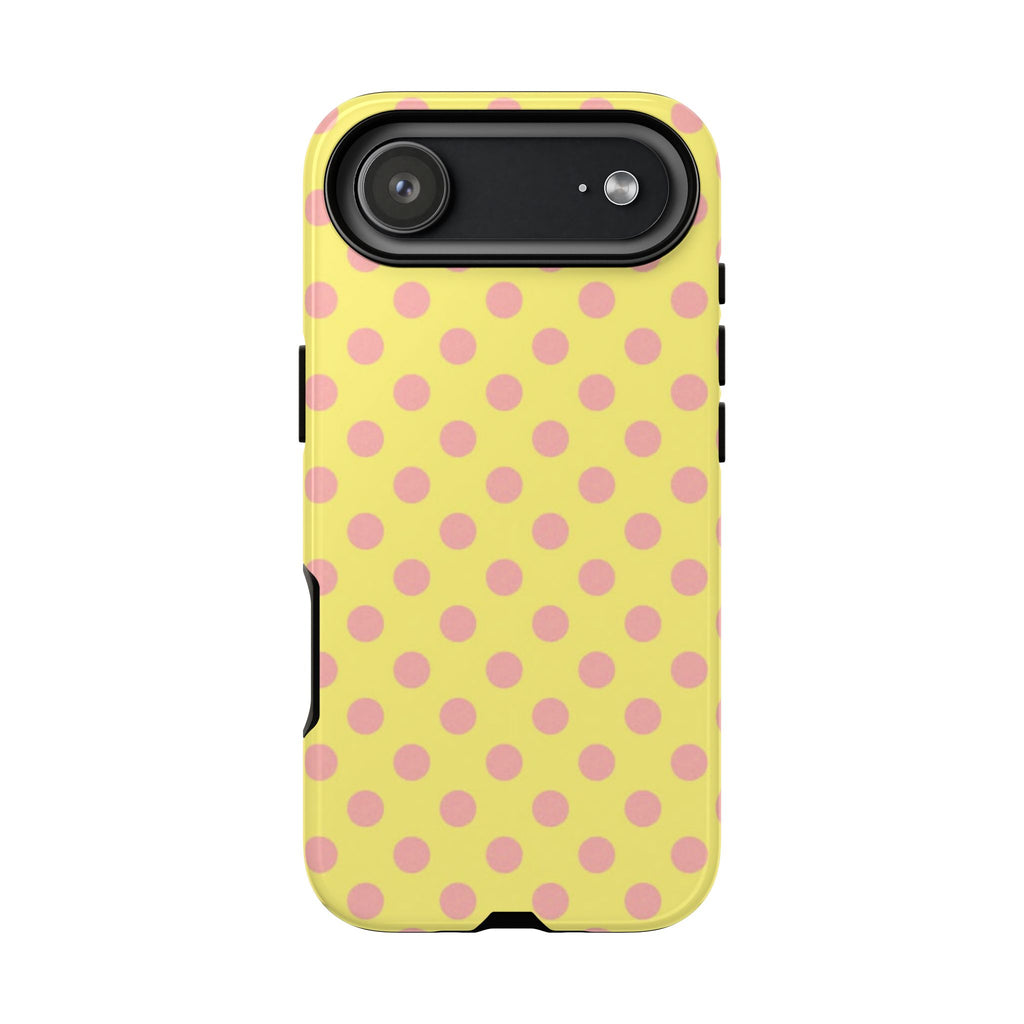 Yellow Polka Dot Phone Case — Cute Pink Dot Tough Case