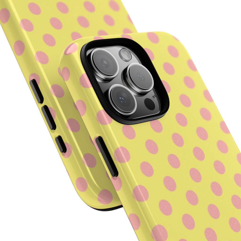 Yellow Polka Dot Phone Case — Cute Pink Dot Tough Case