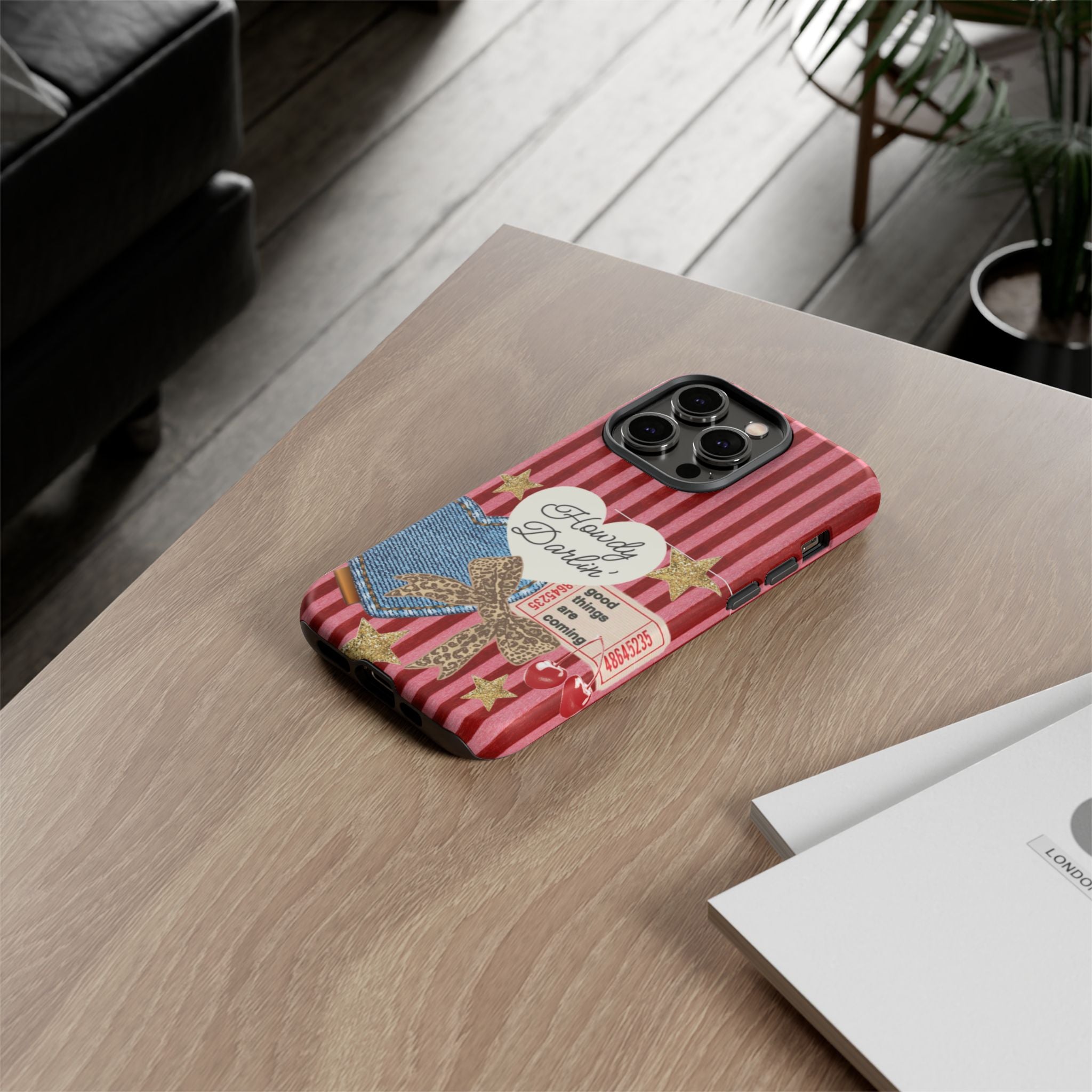 Howdy Darlin' Case — Denim Heart & Vintage Ticket Design