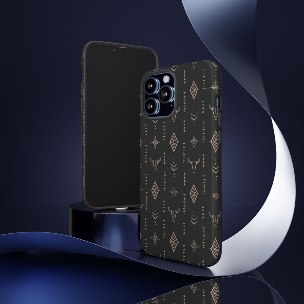 Western Diamond Bull Tough Phone Case — Protective Southwestern Pattern