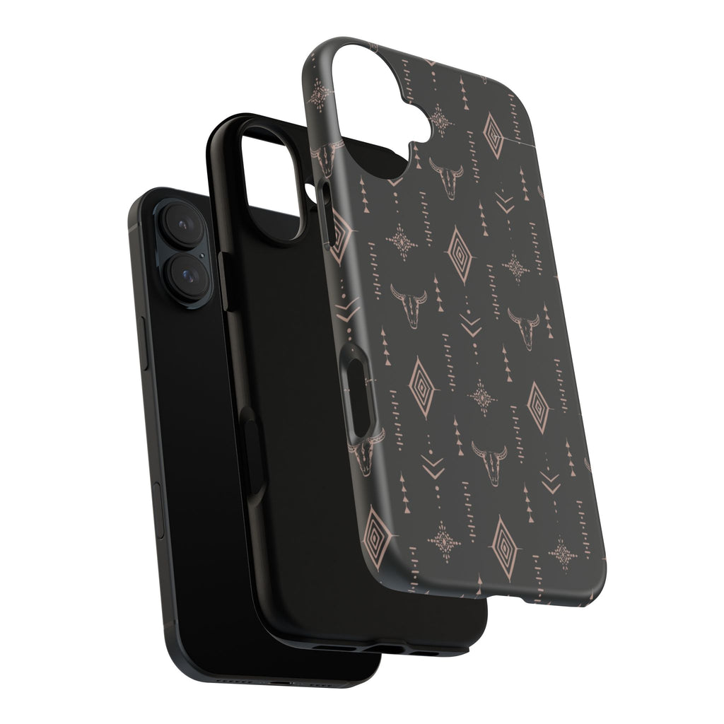 Western Diamond Bull Tough Phone Case — Protective Southwestern Pattern