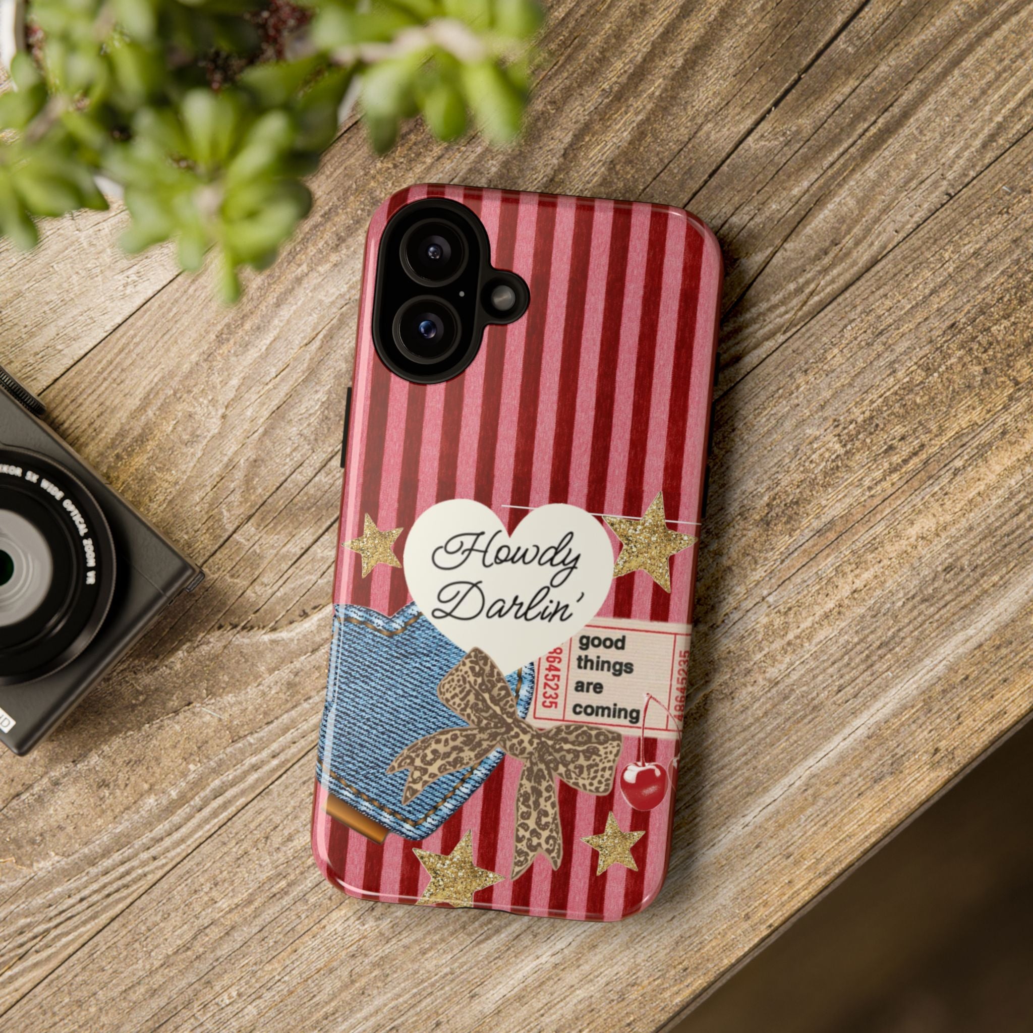 Howdy Darlin' Case — Denim Heart & Vintage Ticket Design