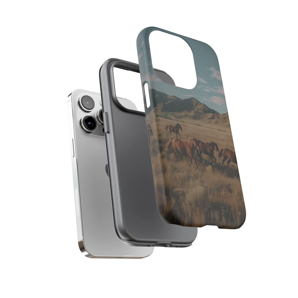 Wild Mustang – Durable Protective iPhone Case with Scenic Desert Horse Design