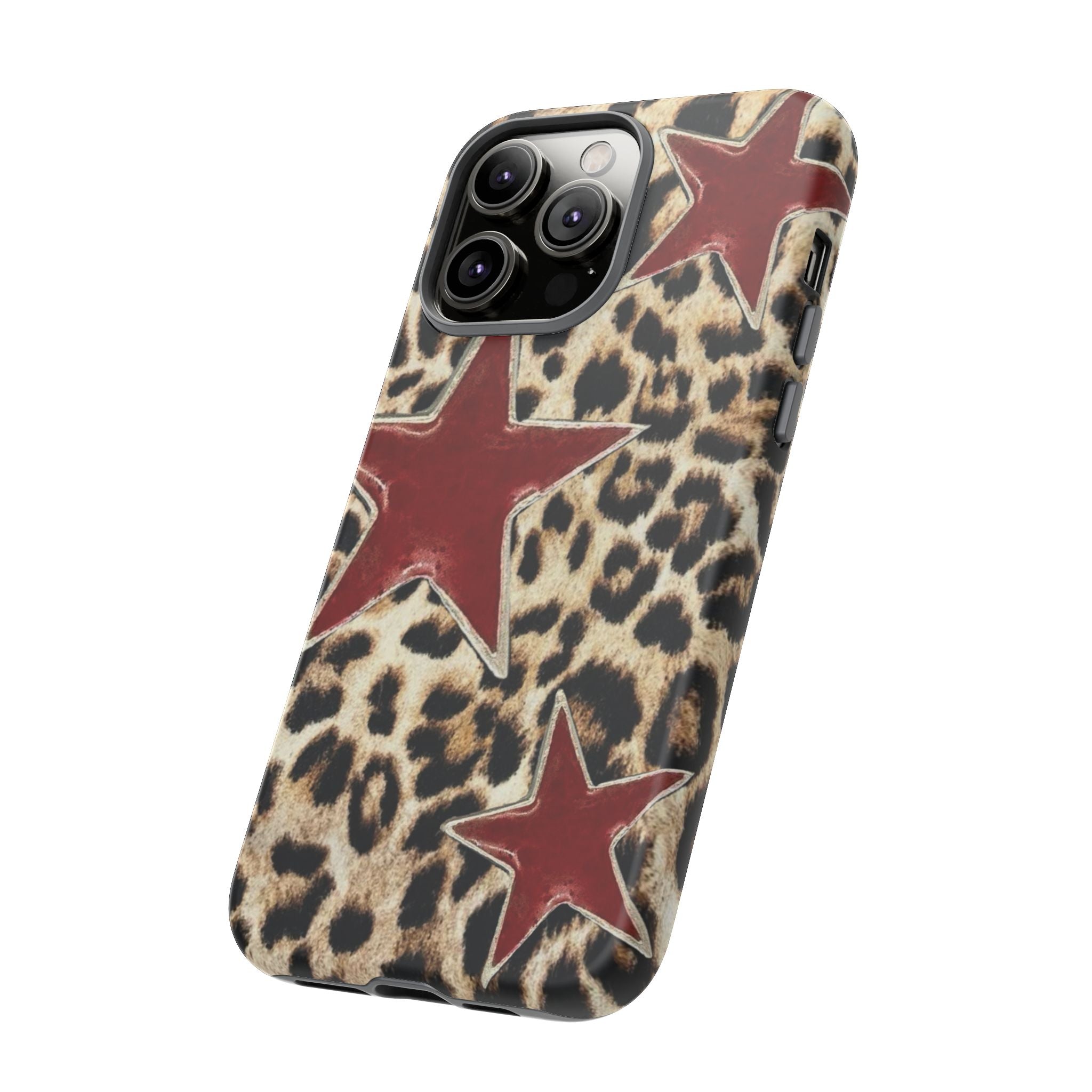 Ruby Leopard Star – Red Stars on Animal Print