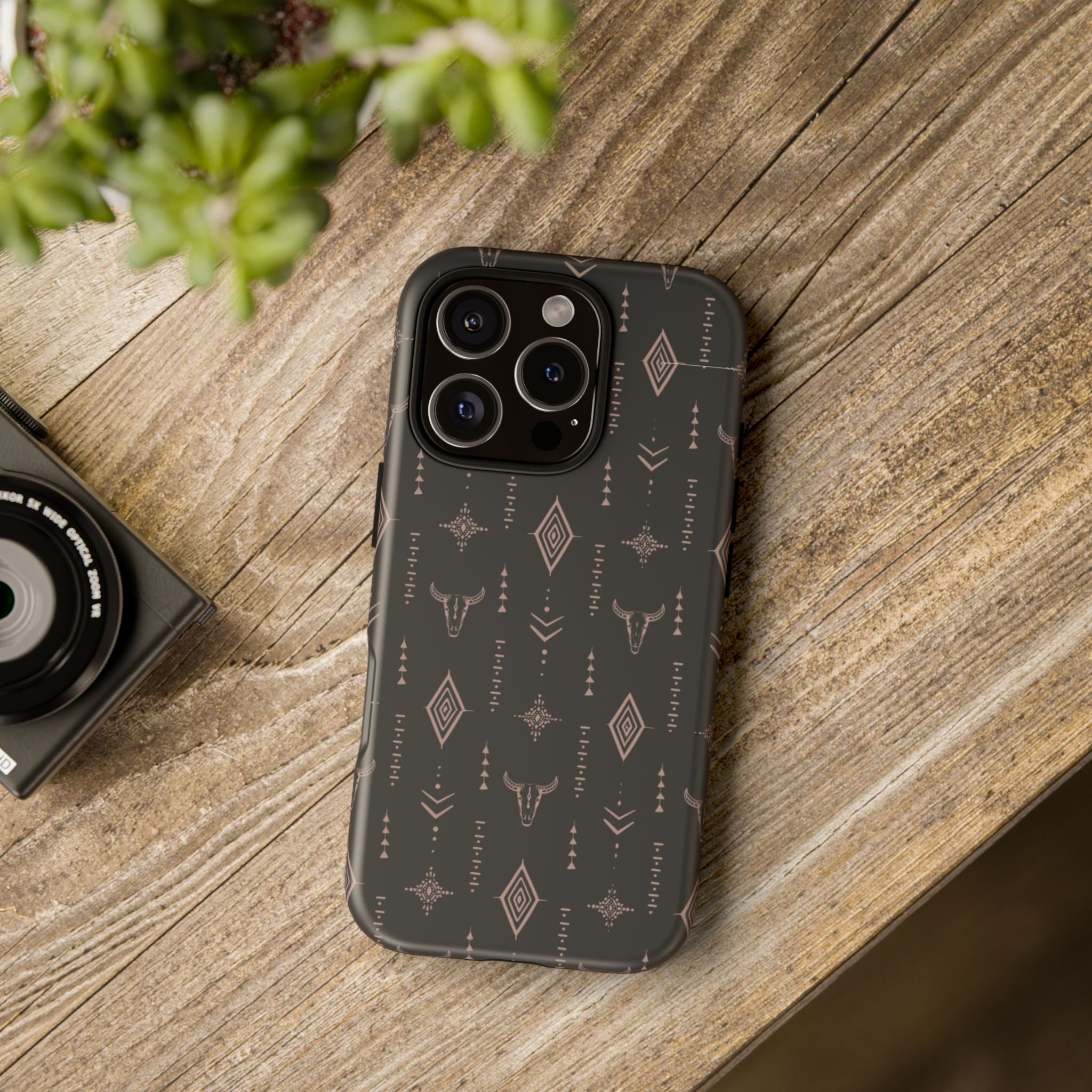 Western Diamond Bull Tough Phone Case — Protective Southwestern Pattern