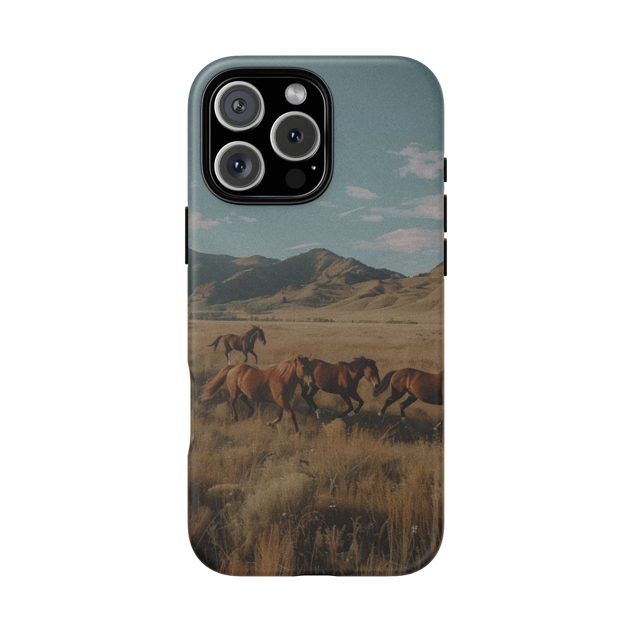Wild Mustang – Durable Protective iPhone Case with Scenic Desert Horse Design