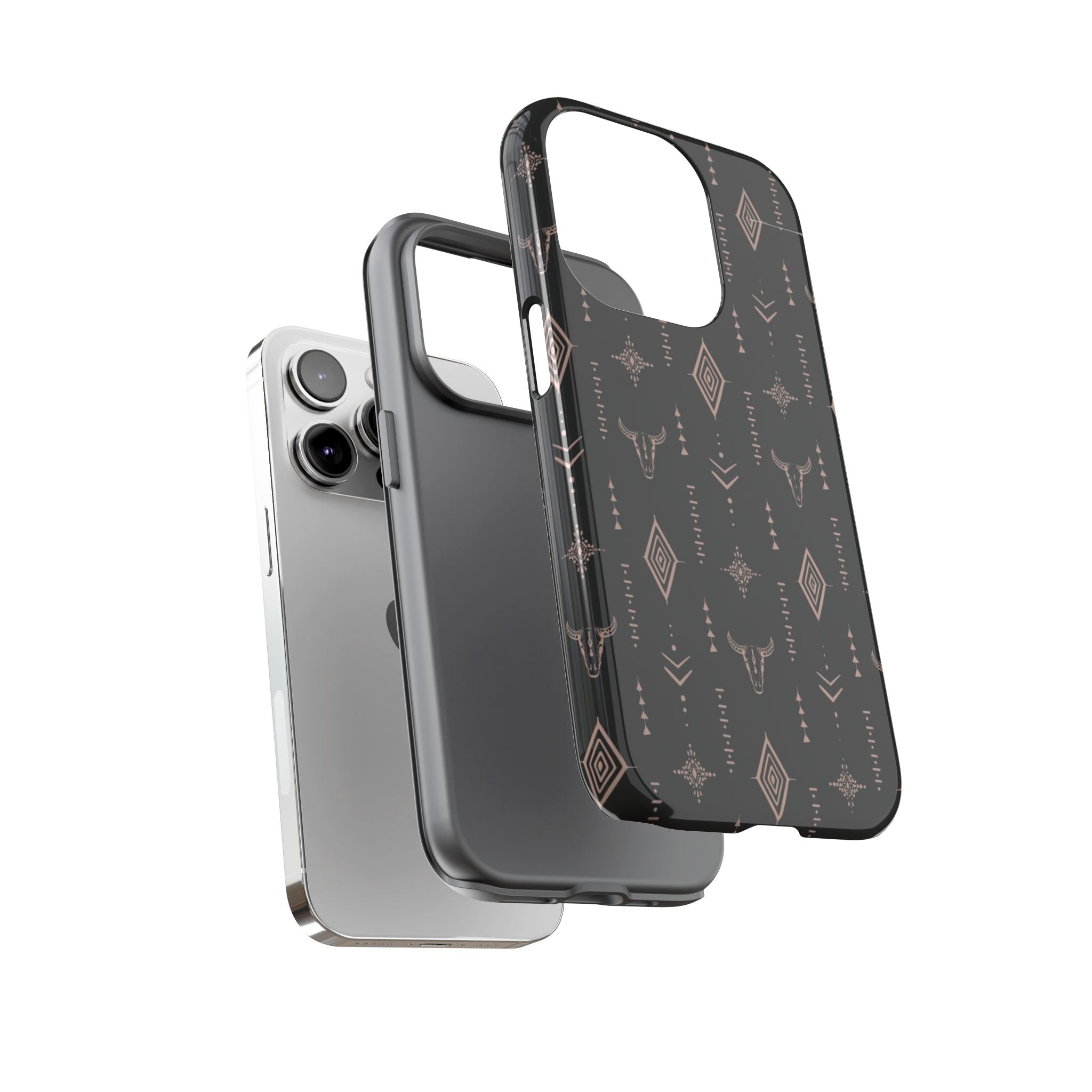 Western Diamond Bull Tough Phone Case — Protective Southwestern Pattern