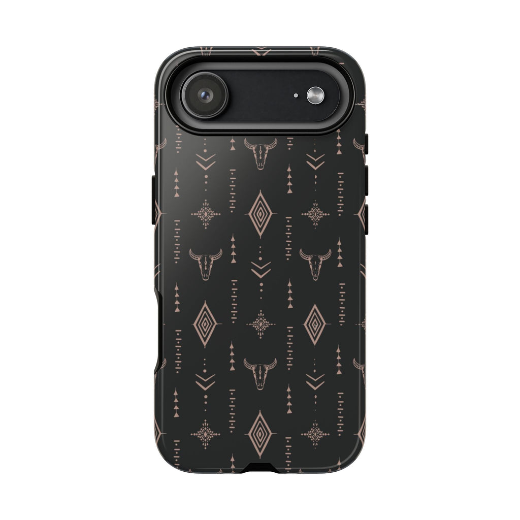 Western Diamond Bull Tough Phone Case — Protective Southwestern Pattern
