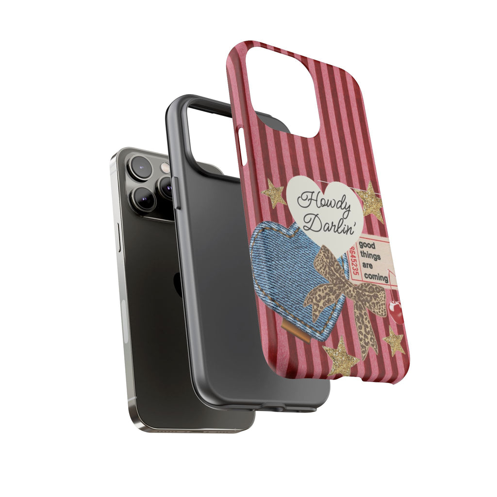 Howdy Darlin' Case — Denim Heart & Vintage Ticket Design