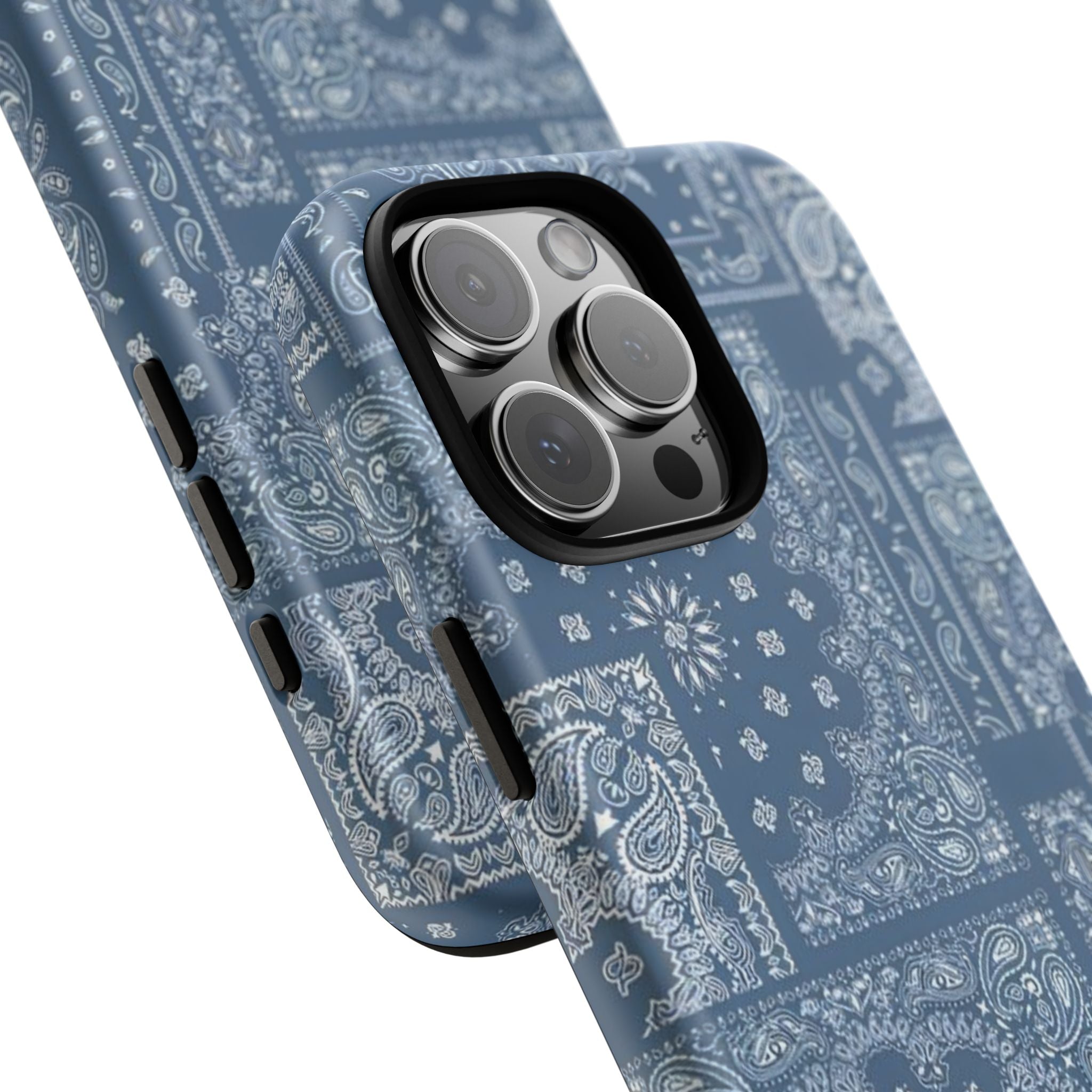 Blue Bandana Tough Phone Case — Rugged Protective iPhone Cover