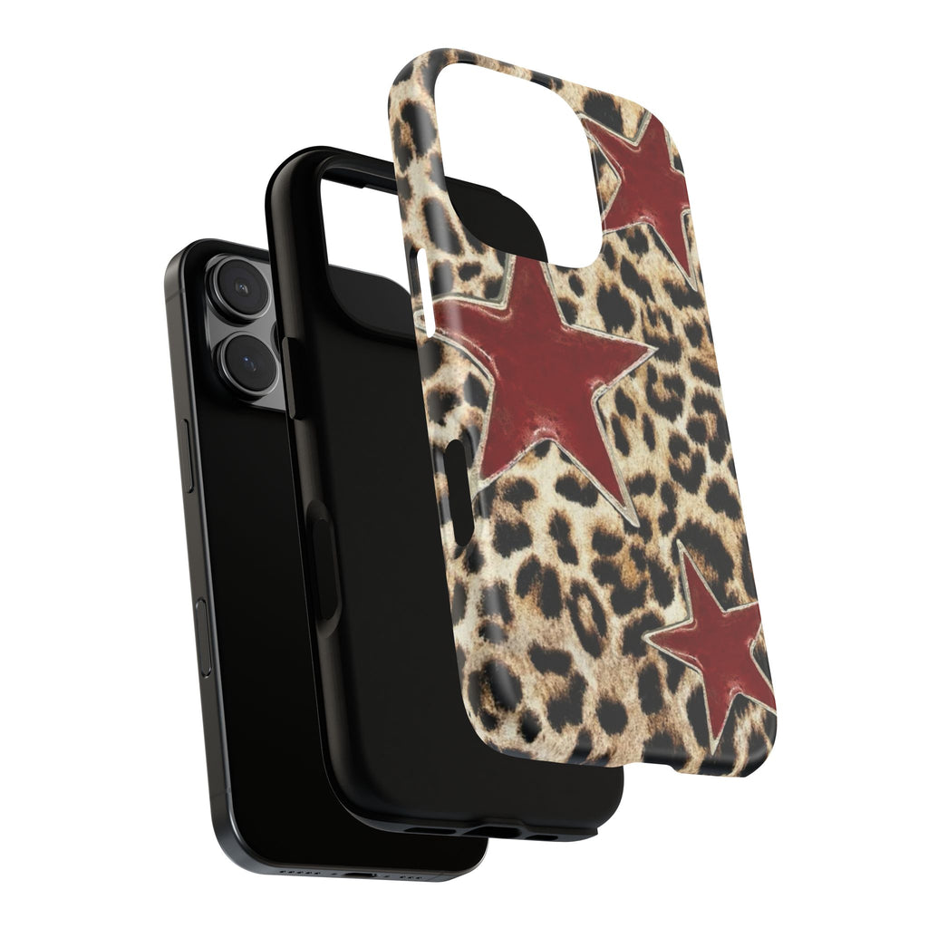 Ruby Leopard Star – Red Stars on Animal Print