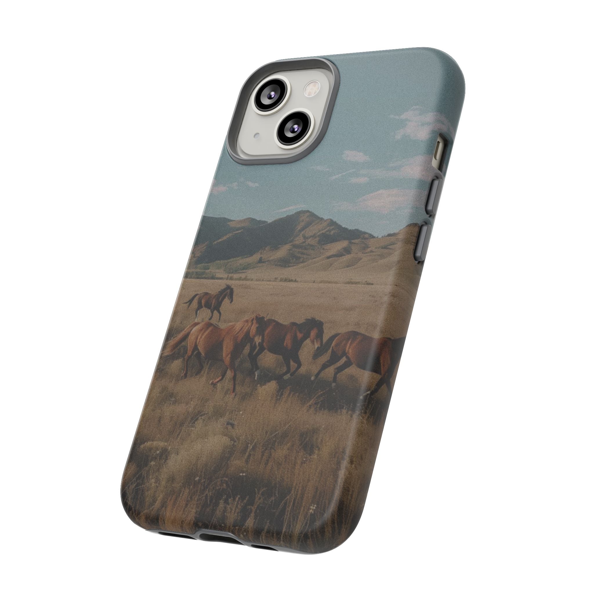 Wild Mustang – Durable Protective iPhone Case with Scenic Desert Horse Design