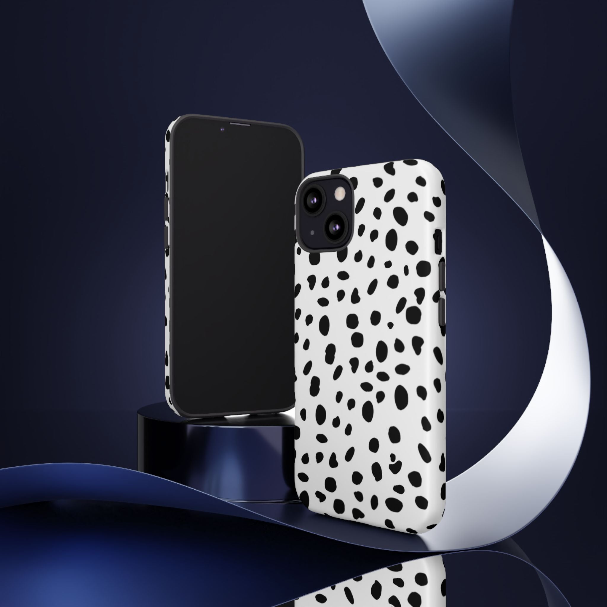 Dalmatian Spot Tough Phone Case — Black & White Protective Cover