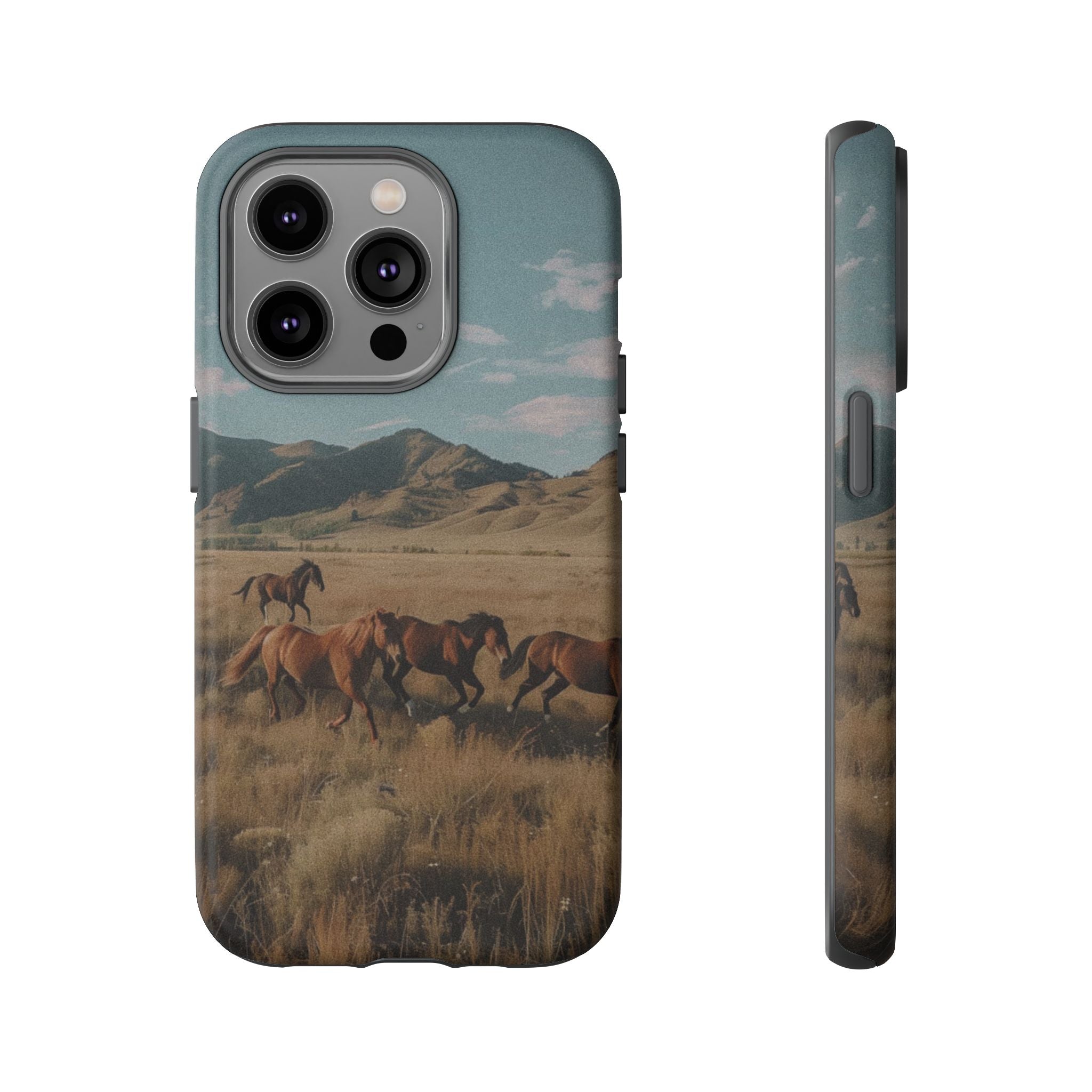 Wild Mustang – Durable Protective iPhone Case with Scenic Desert Horse Design