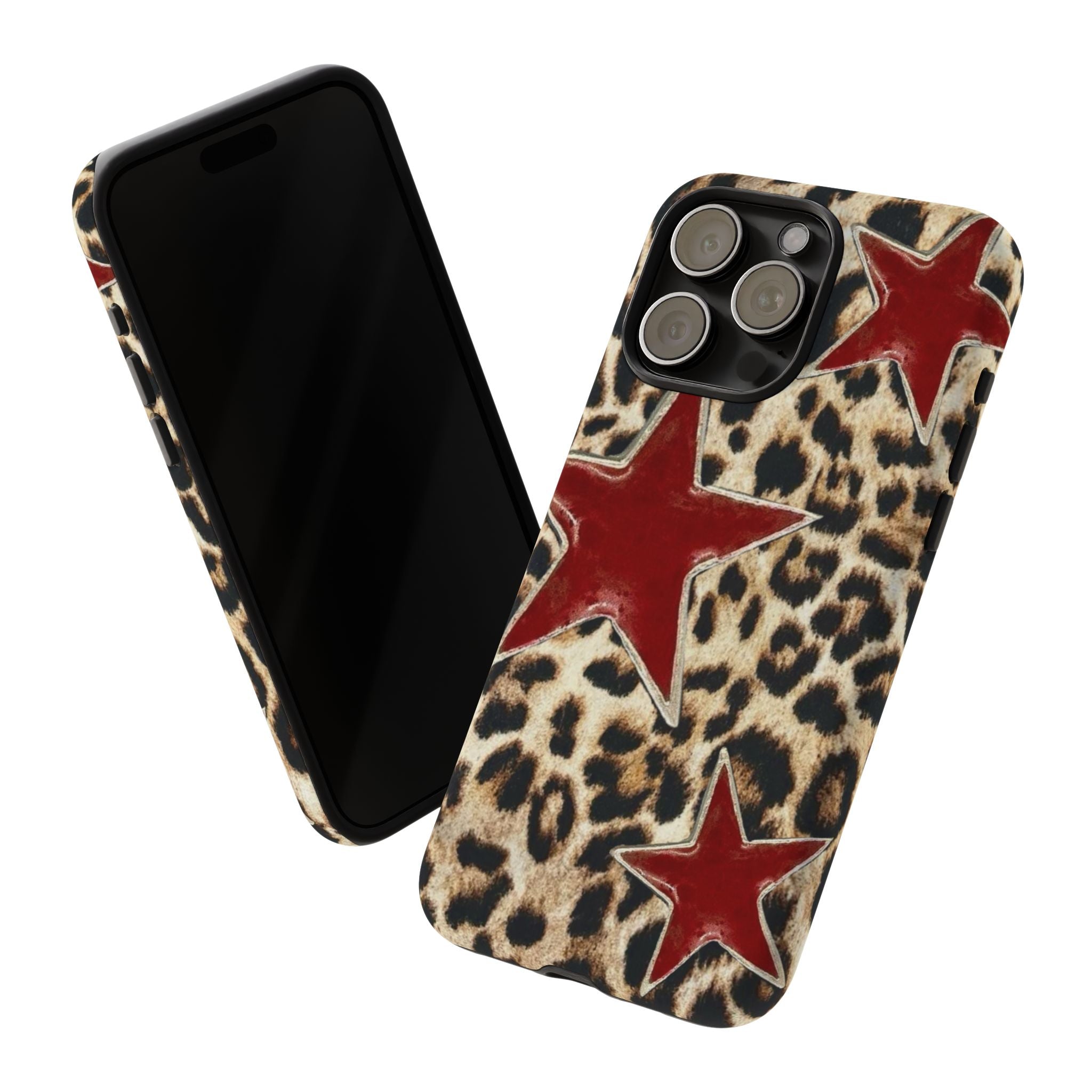 Ruby Leopard Star – Red Stars on Animal Print
